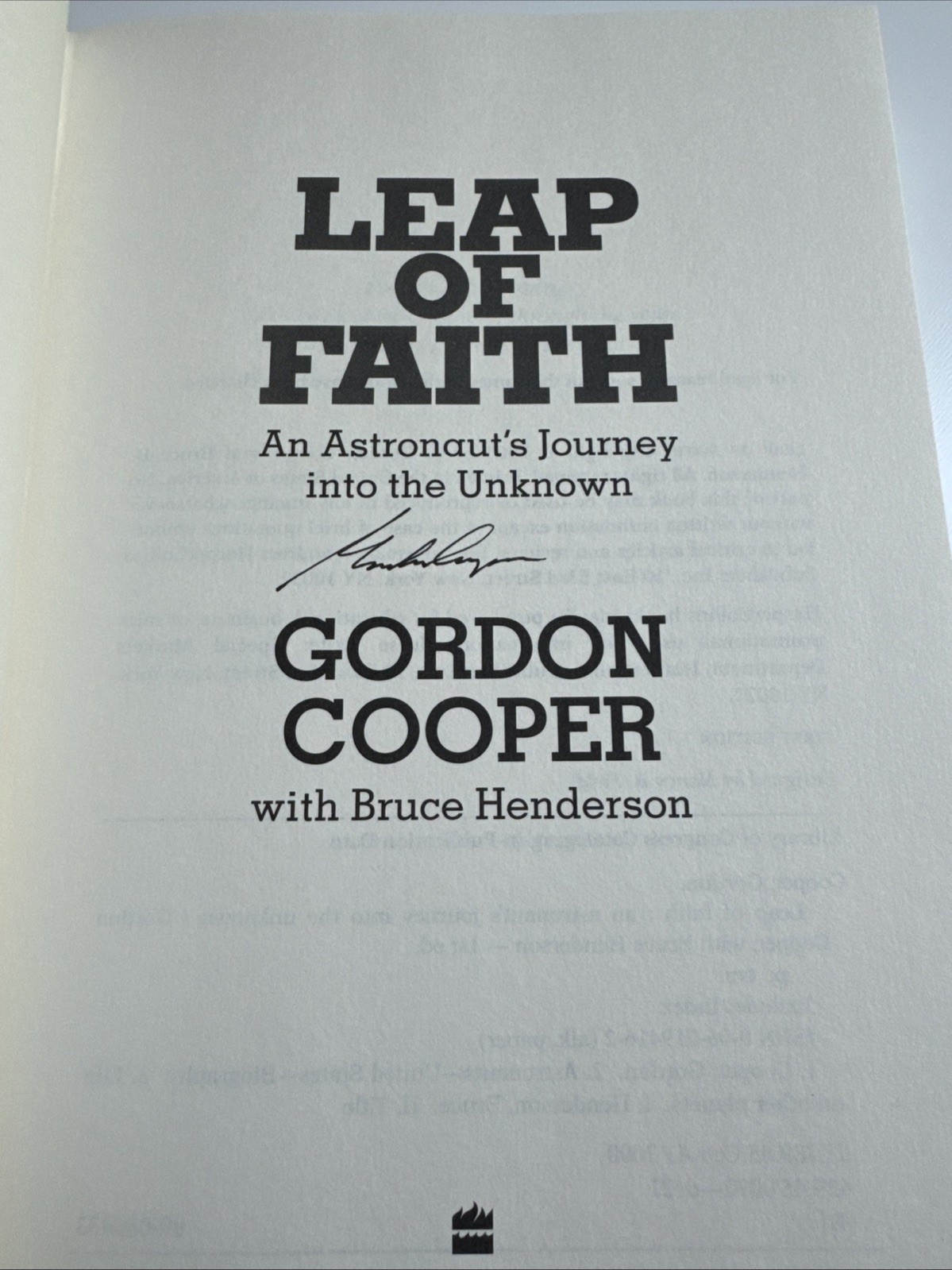 Leap of Faith SIGNED Gordon Cooper Hardcover – 1st Ed, 1st Printing