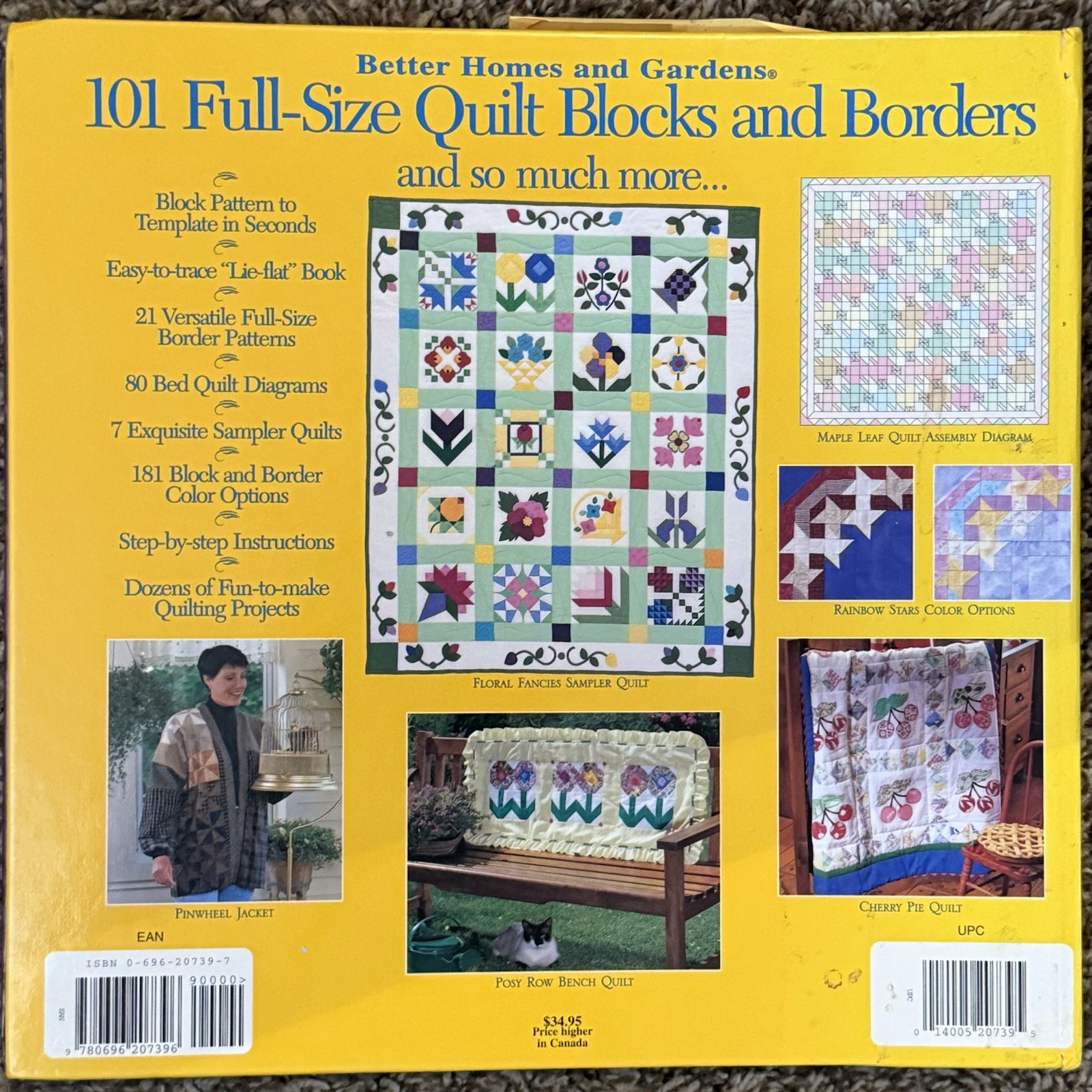 1998 101 Full-Size Quilt Blocks and Borders Better Homes and Gardens 216 pages