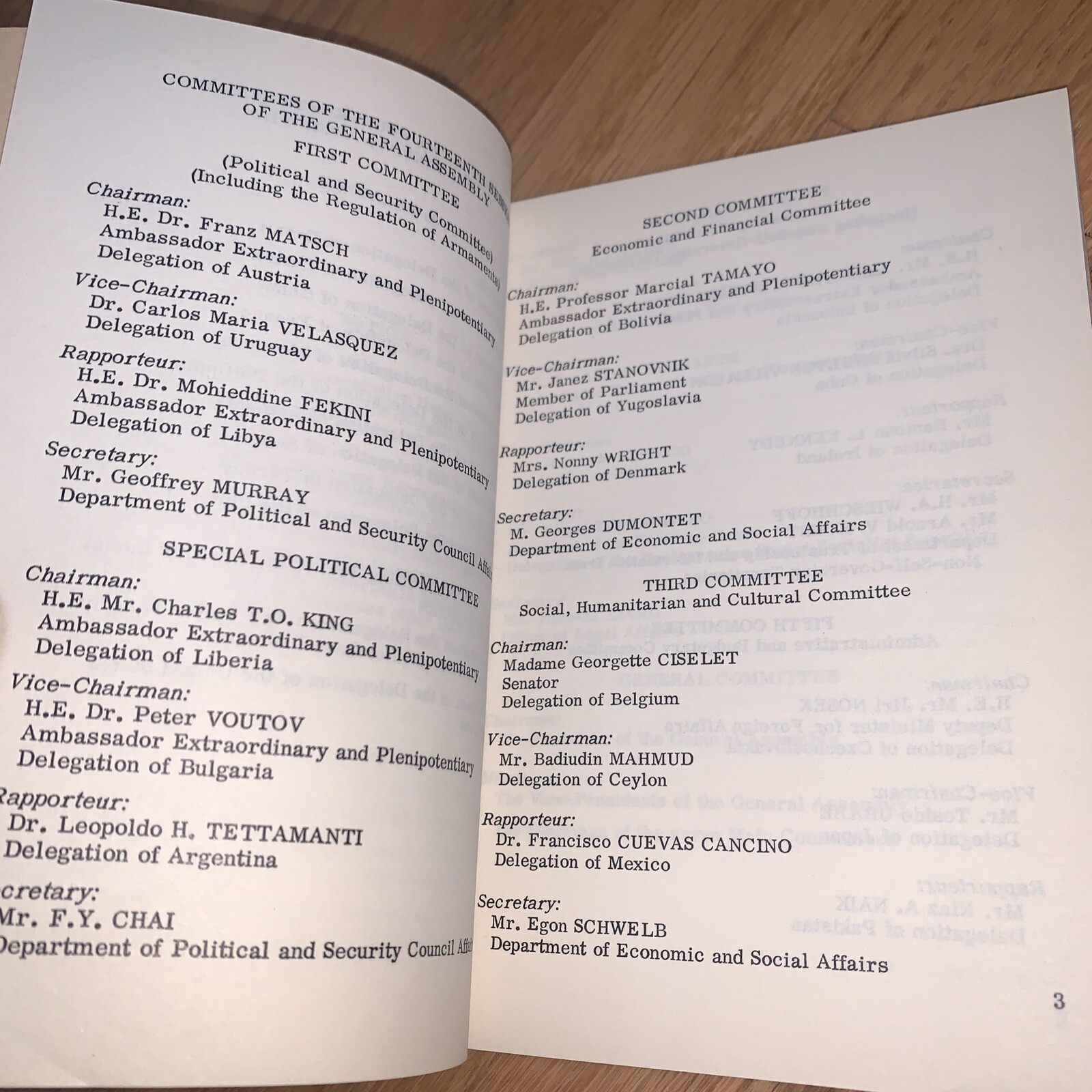 1959 DELEGATIONS TO THE UNITED NATIONS 166 pages