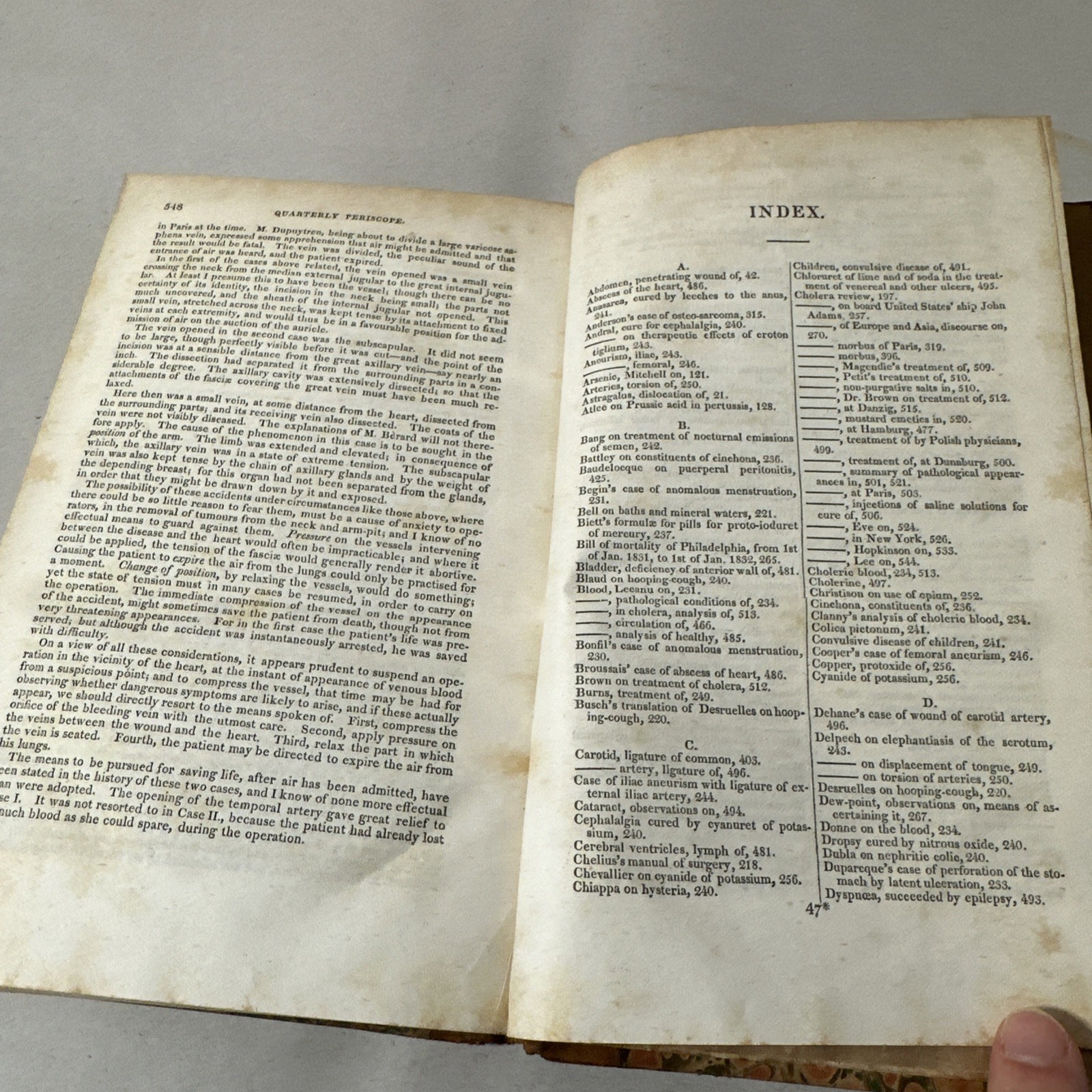 American Journal Medical Sciences 1832 First Edition Book Plates Volume 10