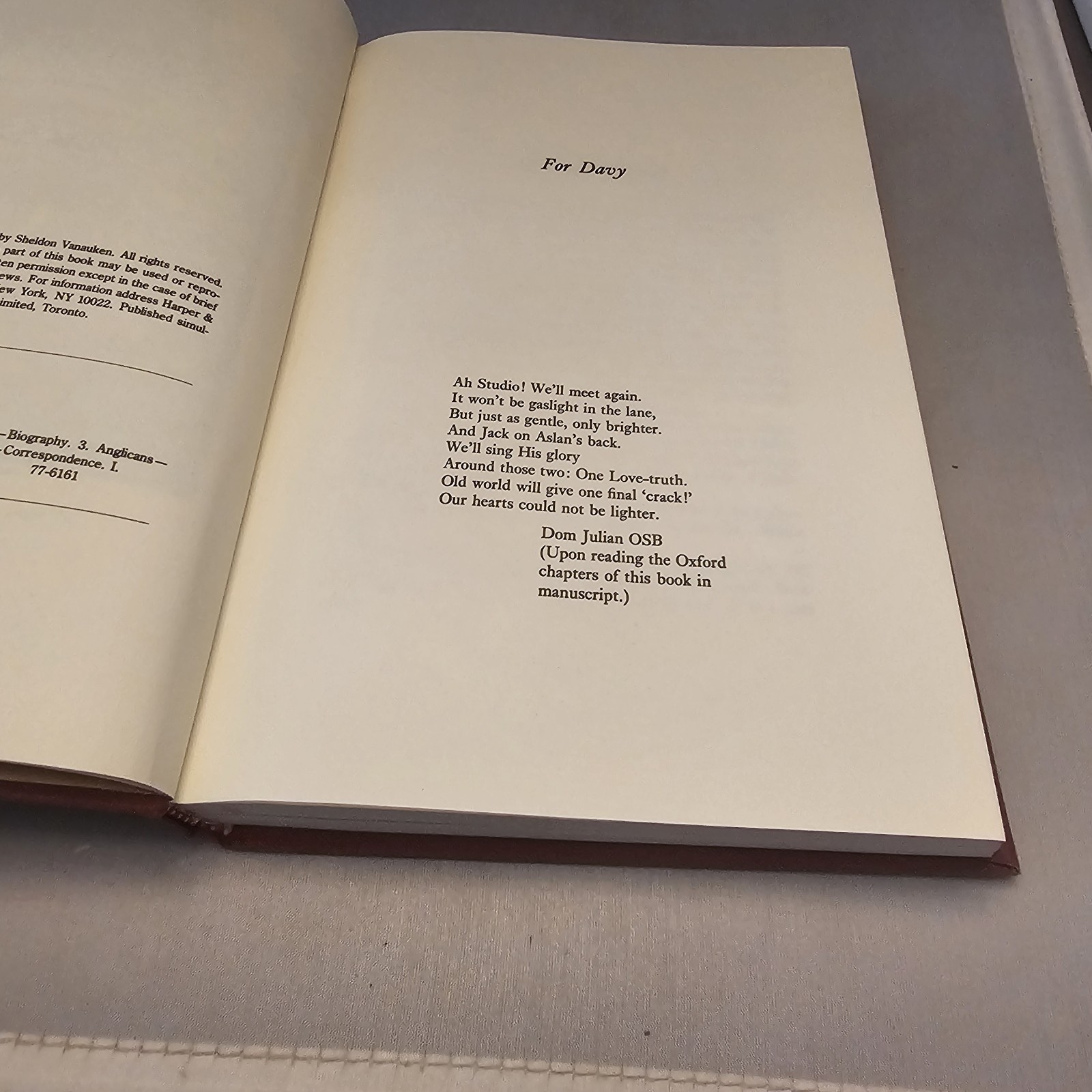 A Severe Mercy: Davy’s Edition Second Edition HC 2nd Ed Sheldon Vanauken 1977