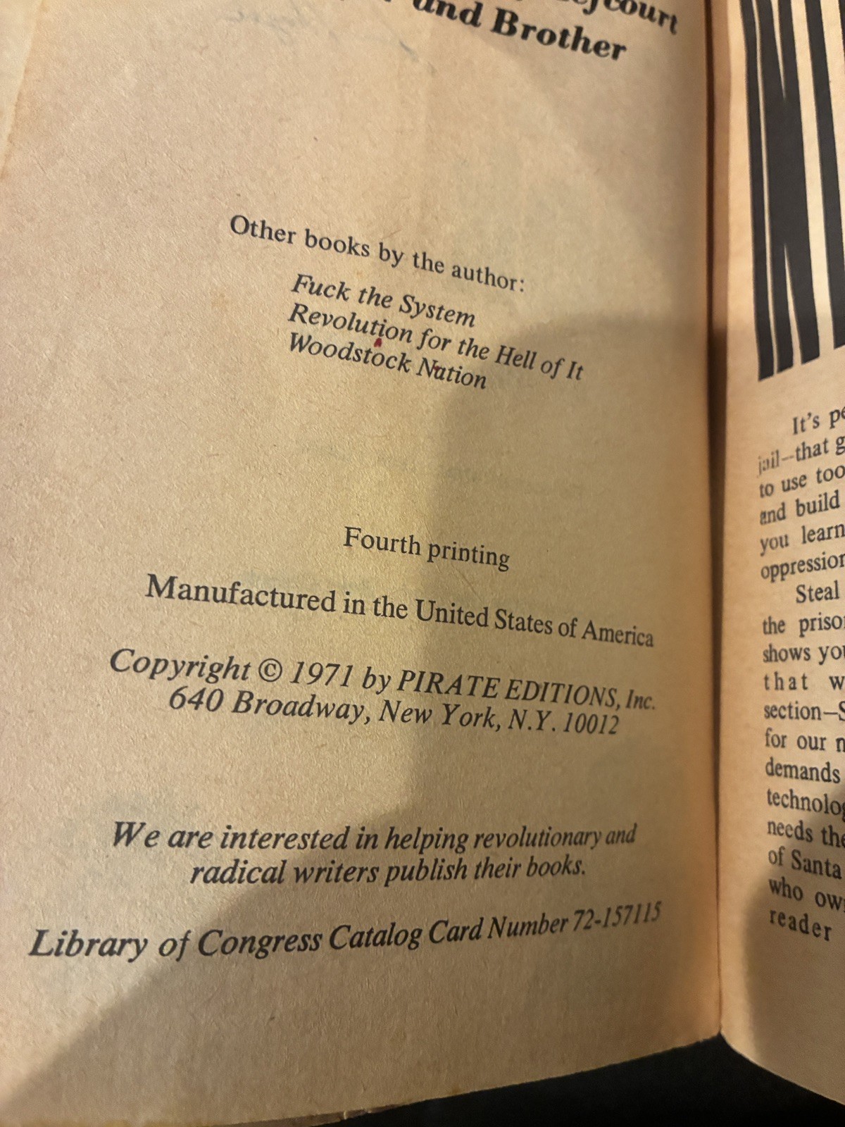 Steal This Book by Abbie Hoffman – paperback – 4th edition