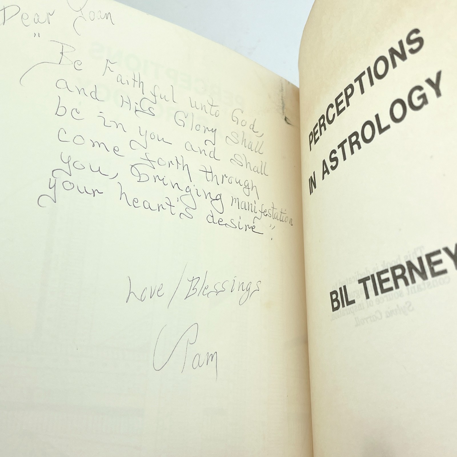 Perceptions in Astrology by Bil Tierney 1980 First 1st Edition Softcover