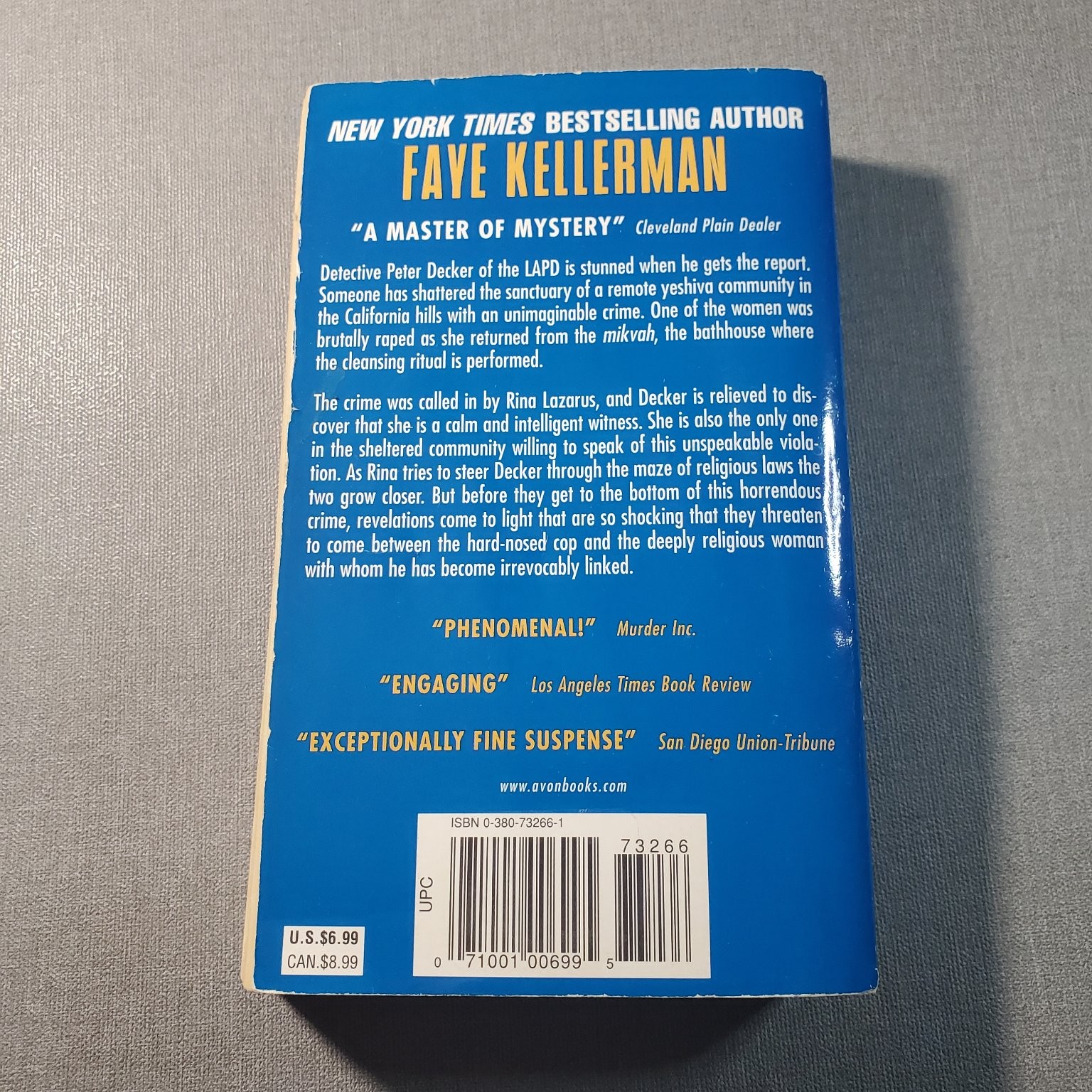 The Ritual Bath Faye Kellerman Mystery Peter Decker & Rina Lazarus Avon