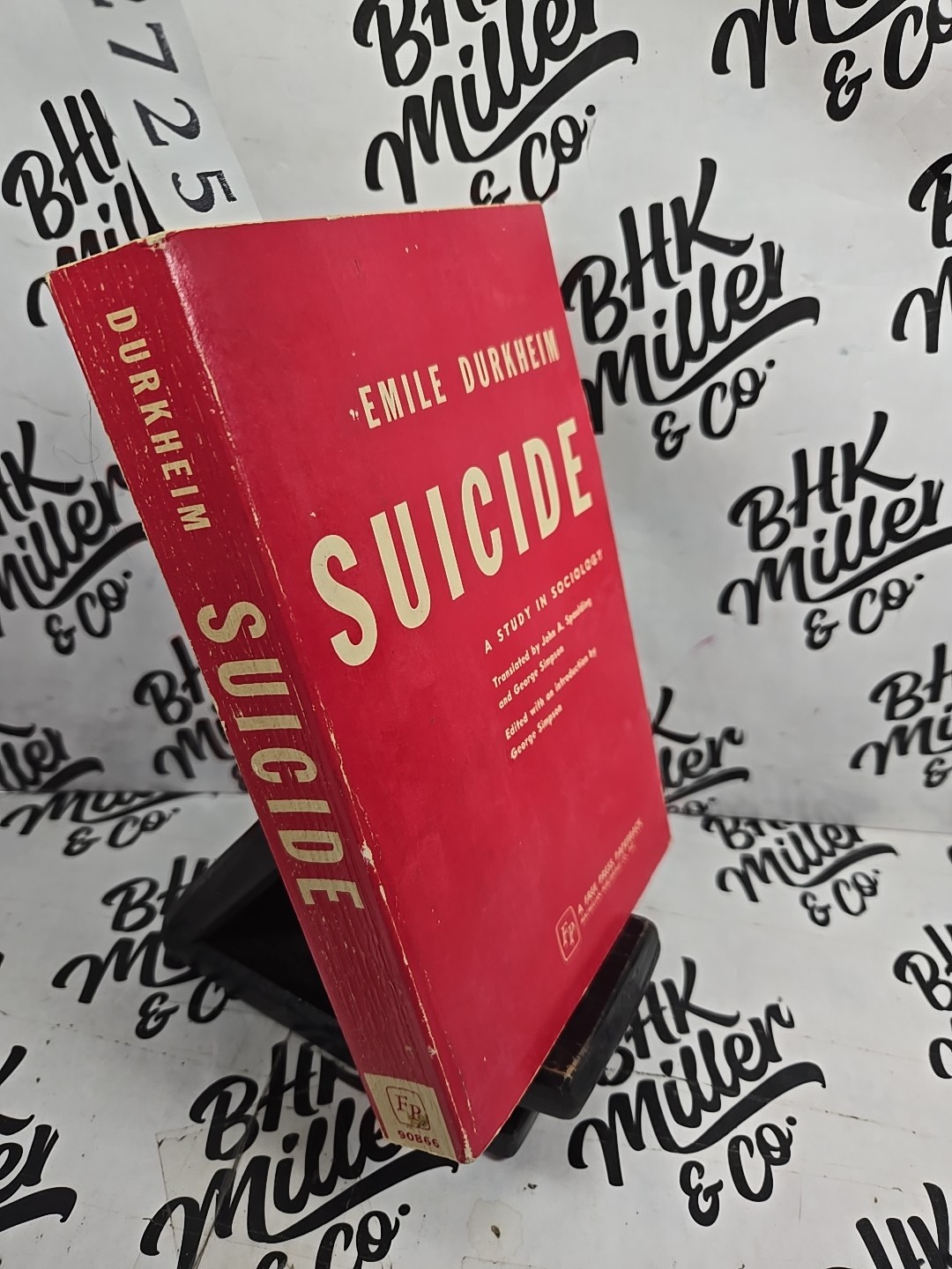 Vintage 1966 Suicide Study In Sociology Emile Durkheim Free Press Red PB USA