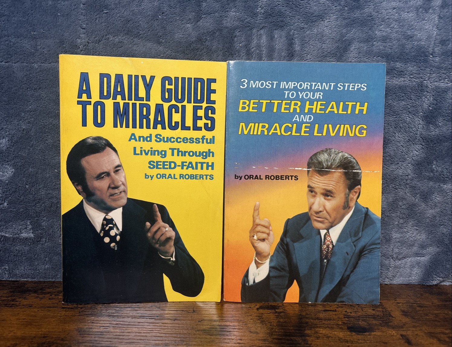 2 Book Lot By Oral Roberts; A Daily Guide To Miracles, 3 Most Important Steps…