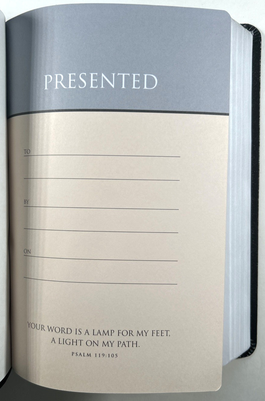 NIV Thinline Bible Large Print Black Top Grain Leather Red Letter New