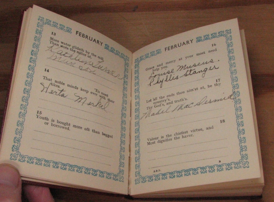 Vintage 1947 Leather Covered The Shakespeare Birthday Book – Gilt Edge at Top
