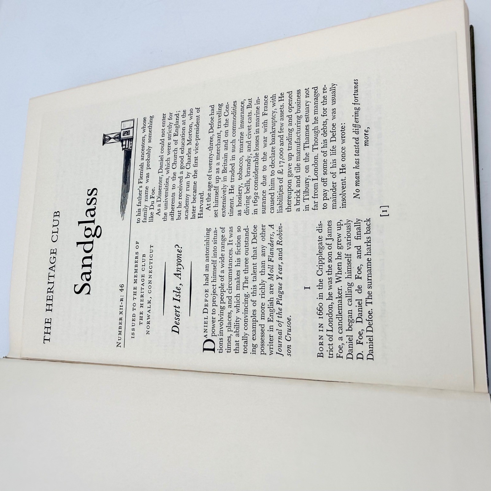 Robinson Crusoe Daniel Defoe Heritage Press 1958 Hardcover Slipcase Sandglass