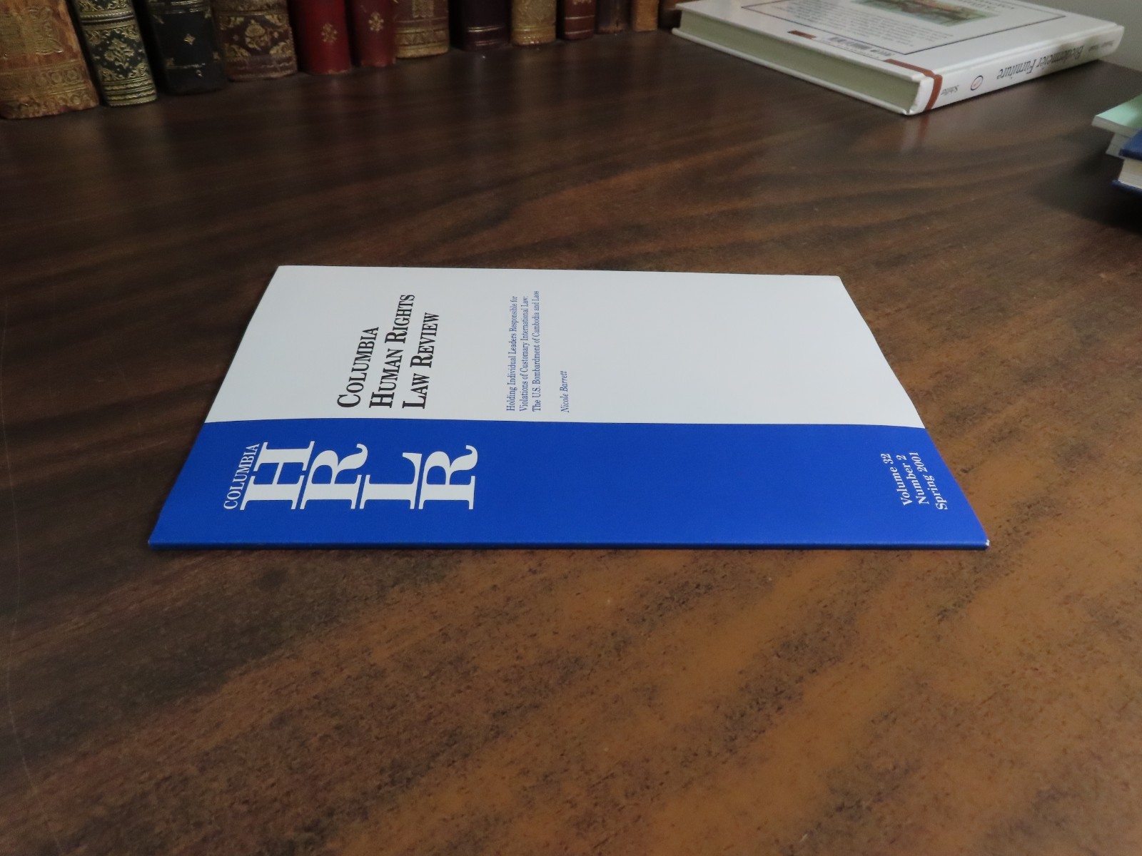 Columbia Human Rights Law Review Volume 32 Number 2 Spring 2001 Nicole Barrett