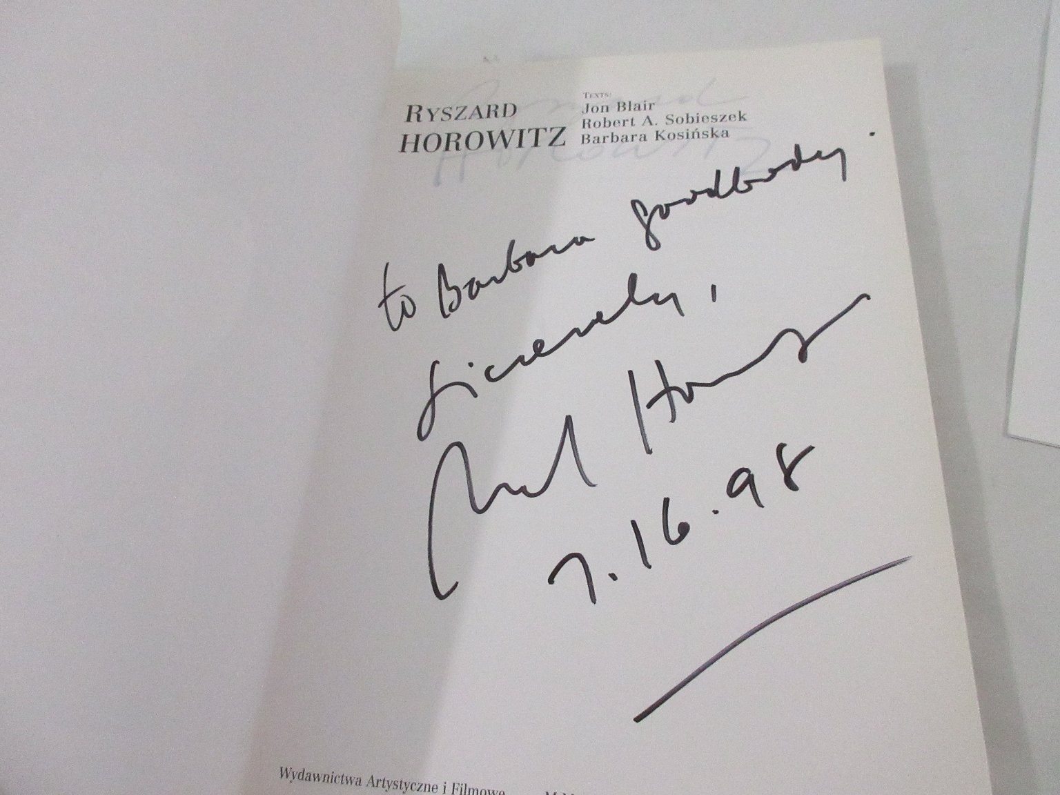 Ryszard Horowitz SIGNED Inscribed 1998 Fine Art Photography Book Monograph