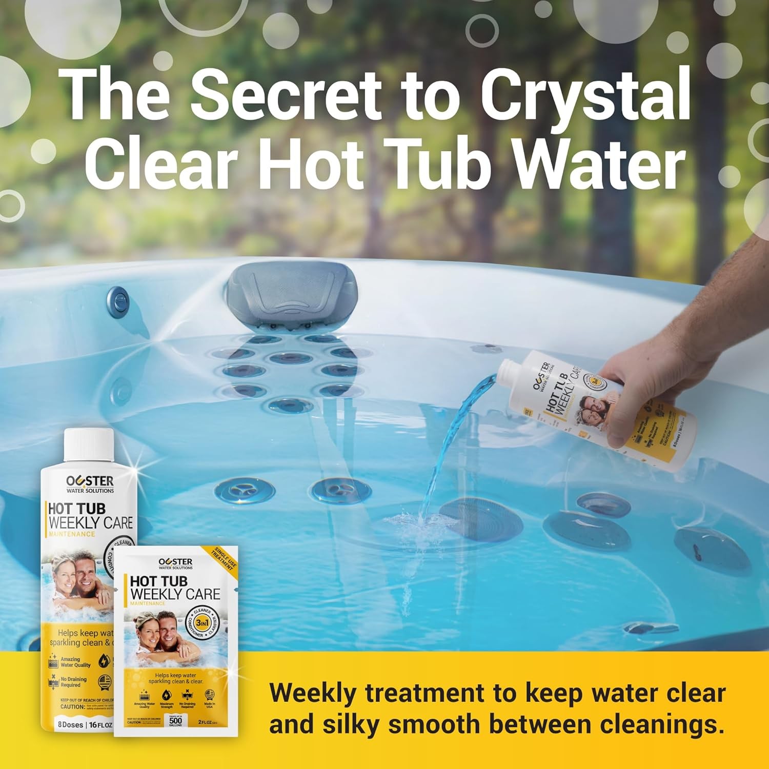 3-In-1 Weekly Hot Tub Chemicals & Spa Chemicals – Cleaner Clarifier Conditioner