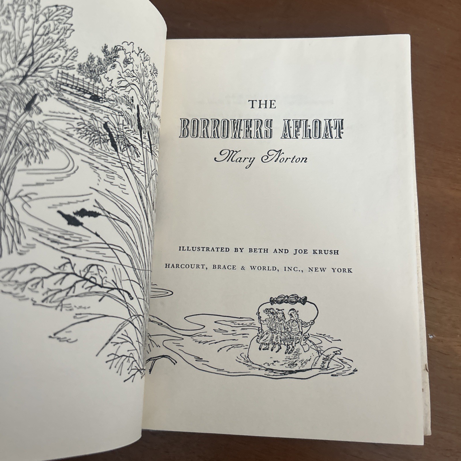 THE BORROWERS AFLOAT by Mary Norton. illus Beth Joe Krush 1959 HCDJ. 1st Edn VG