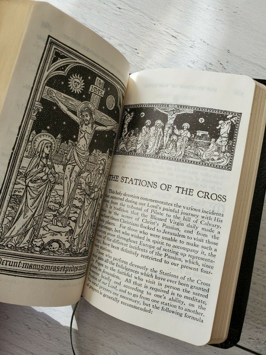 Traditional Catholic Blessed Be God Prayer Book Leather Bound Gold Edges