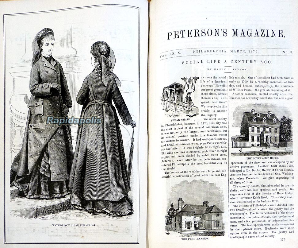 Leather Bound PETERSON’s MAGAZINE 1876 & 1877 ~ 900+ heavily illustrated pages