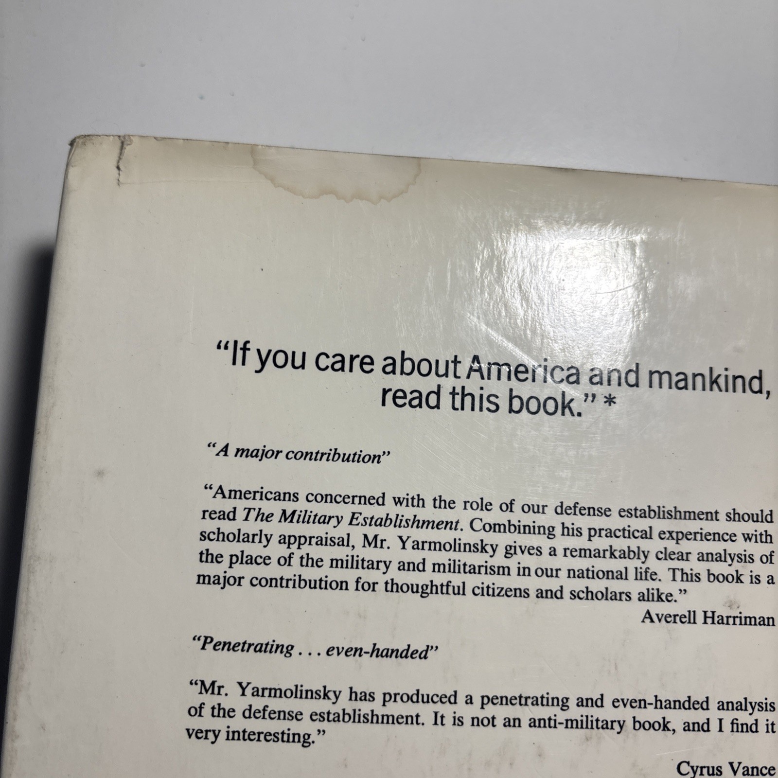 The Military Establishment HD VTG 1971 FIRST ED Book By Adam Yarmolinsky w/DJ
