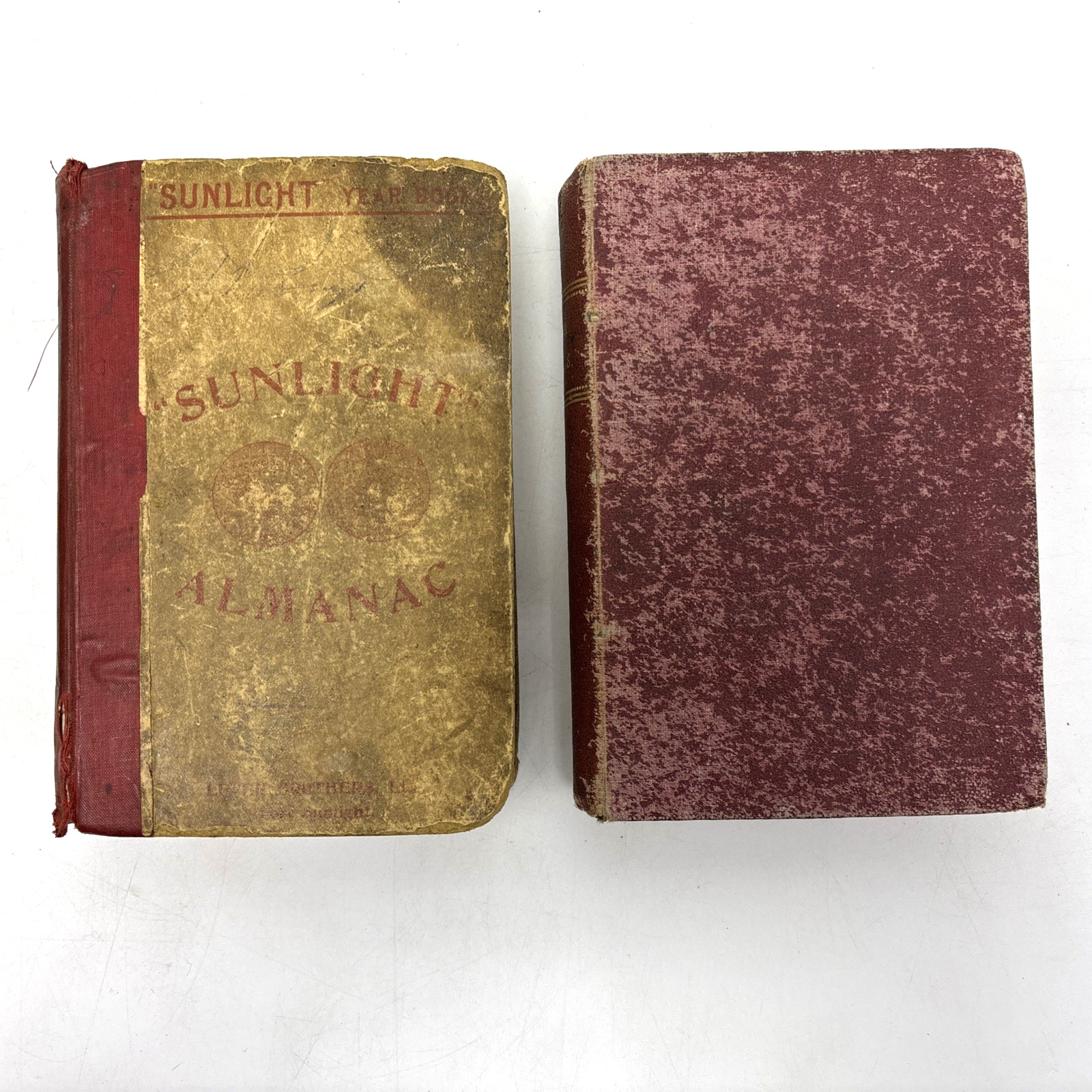 Collection of Distressed Old Books for Decoration. 14cm shelf space.