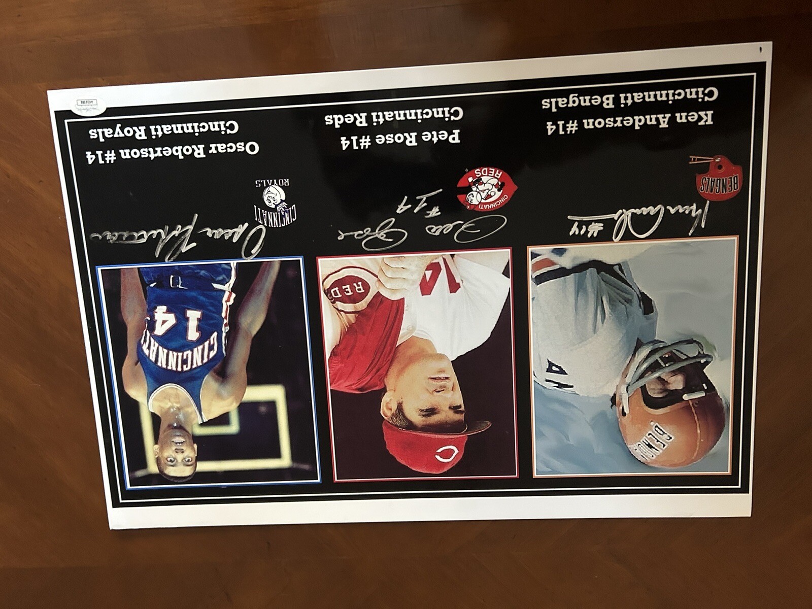 OSCAR ROBERTSON Pete Rose Ken Anderson SIGNED JSA Cinti Reds Bengals Royals