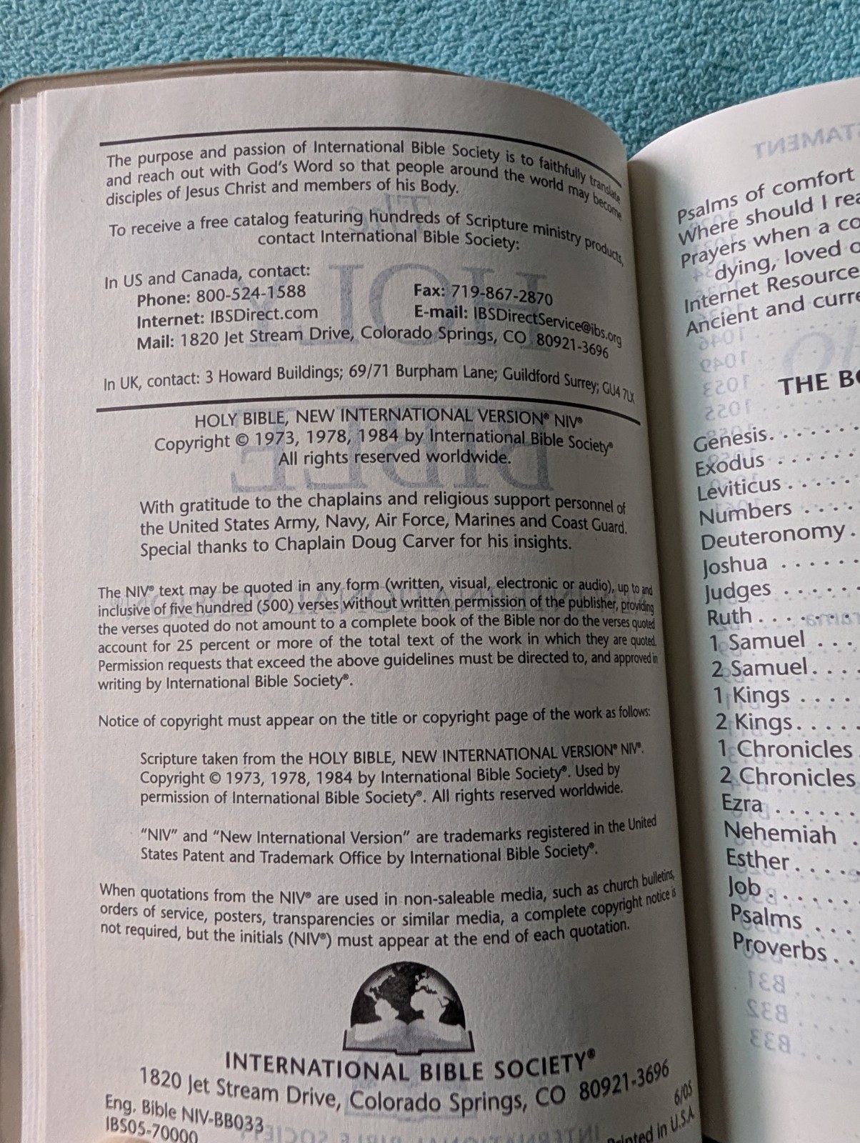 Holy Bible Multi National Corps Iraq War Book NIV Old New Testament Military