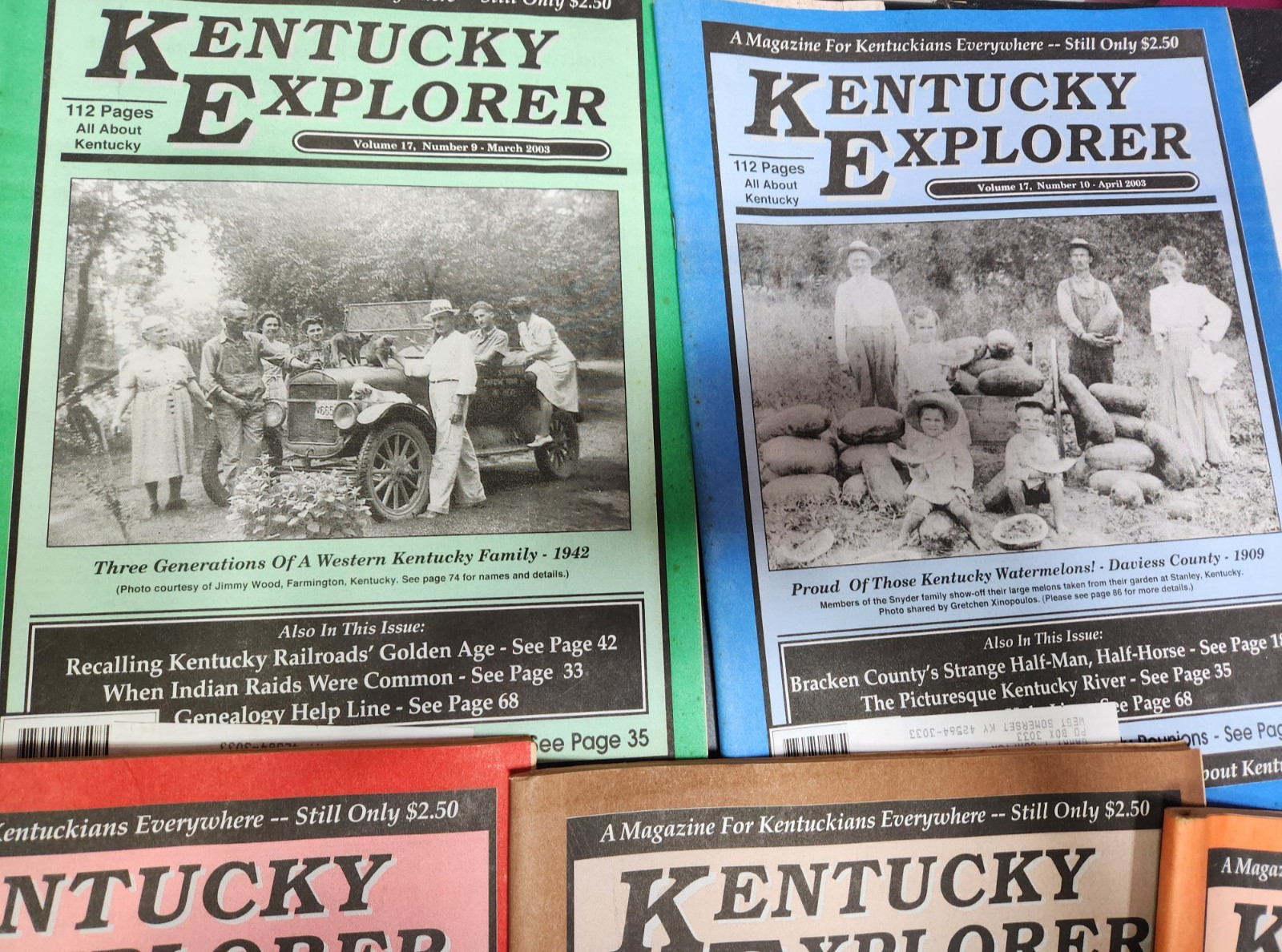 Kentucky Explorer Magazine 2003 – Lot of 9 Issues – Good preowned condition