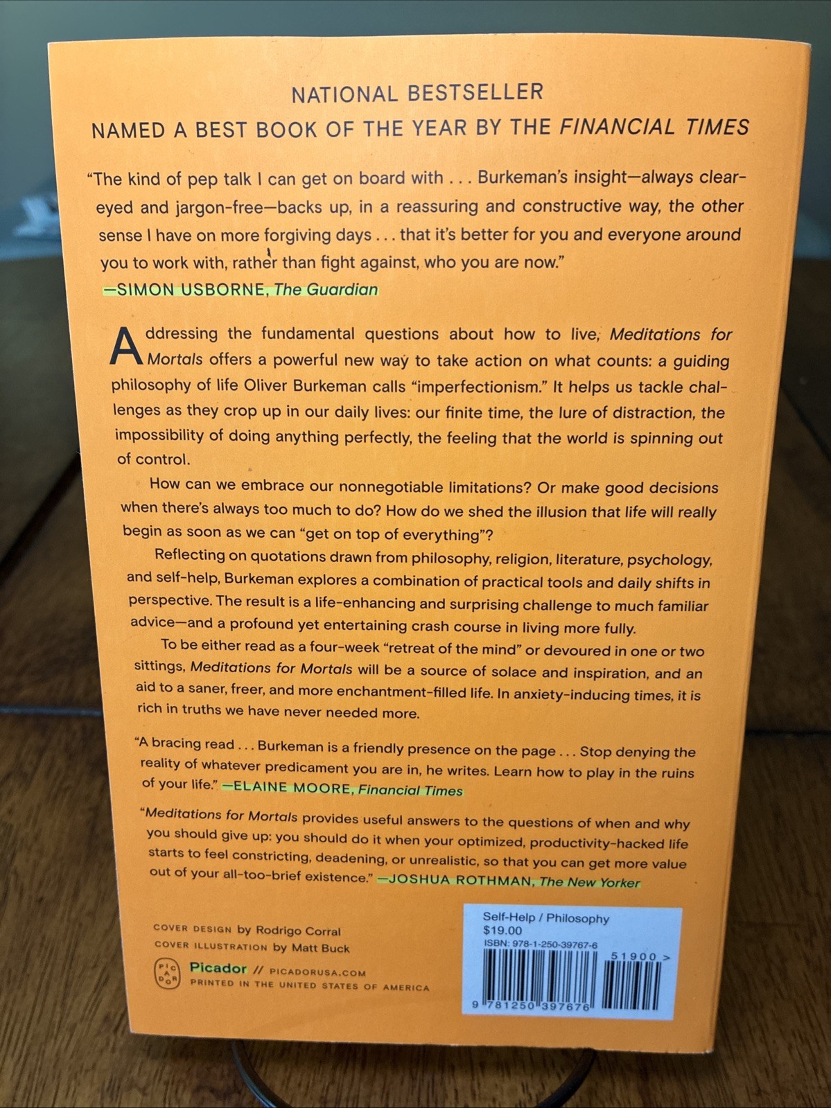 Meditations for Mortals by Oliver Burkeman (Very Good)