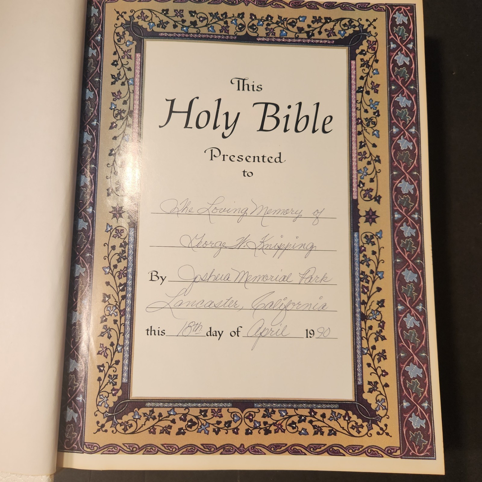 1985 KJV Holy Bible The Last Supper Edition Hardcover King James Version Book