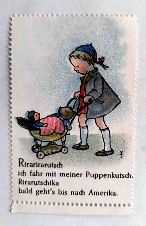Bild und Gedicht Lesezeichen “Rirarirarutsch” 4,57×7 cm