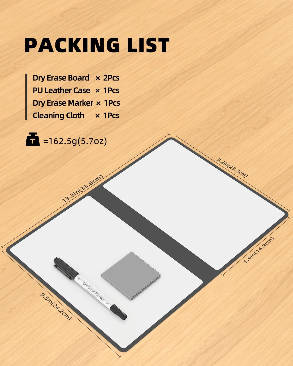 Portable Small White Board Dry Erase Board, Reusable 9.5 * 6.6in Notebook Mem…