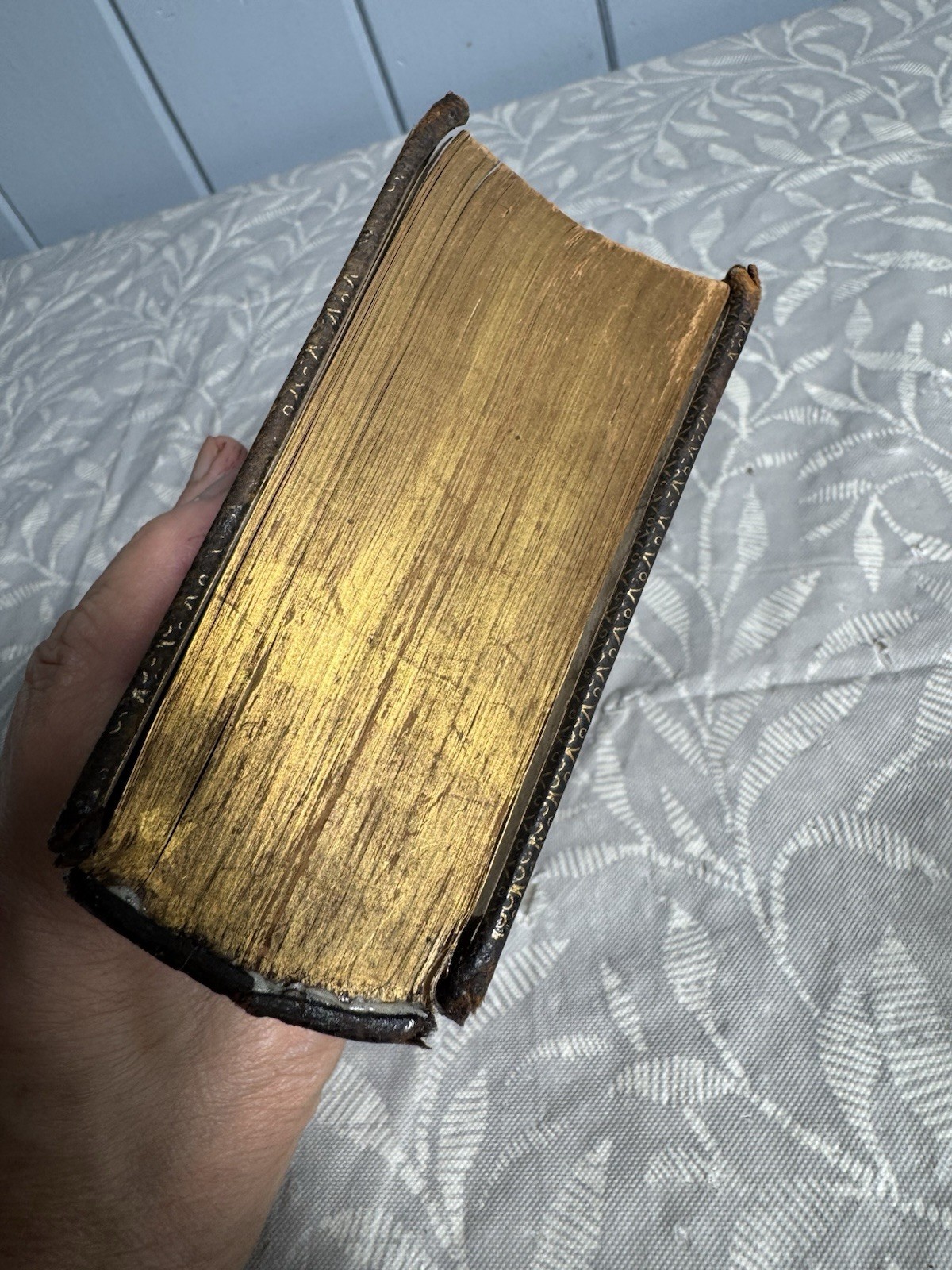 Antique Holy Bible 1868 American Bible Society Pocket Size Leather Guilt Edges