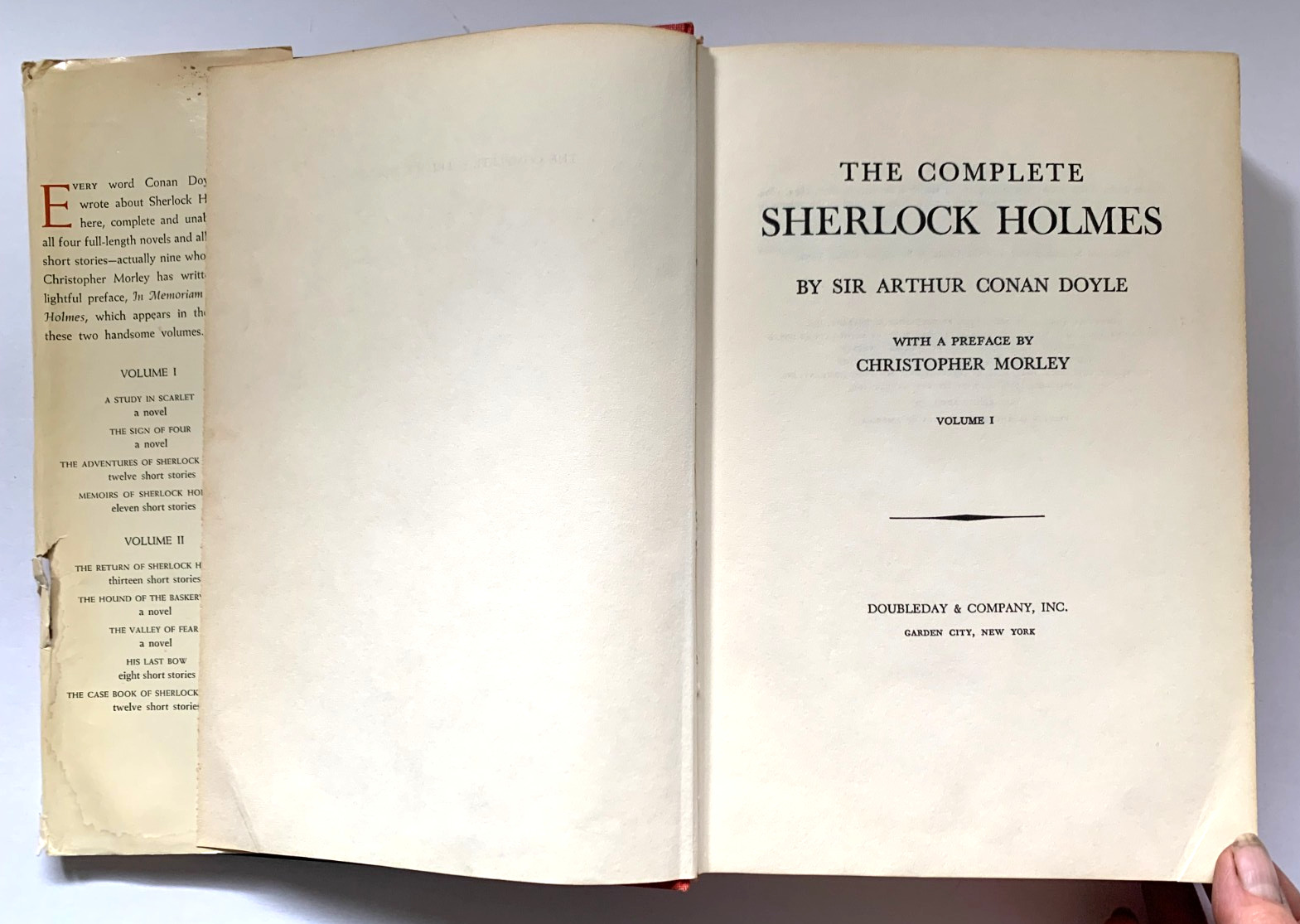 COMPLETE SHERLOCK HOLMES In 2 Handsome Volumes Sir Arthur Conan Doyle HC DJ 1930
