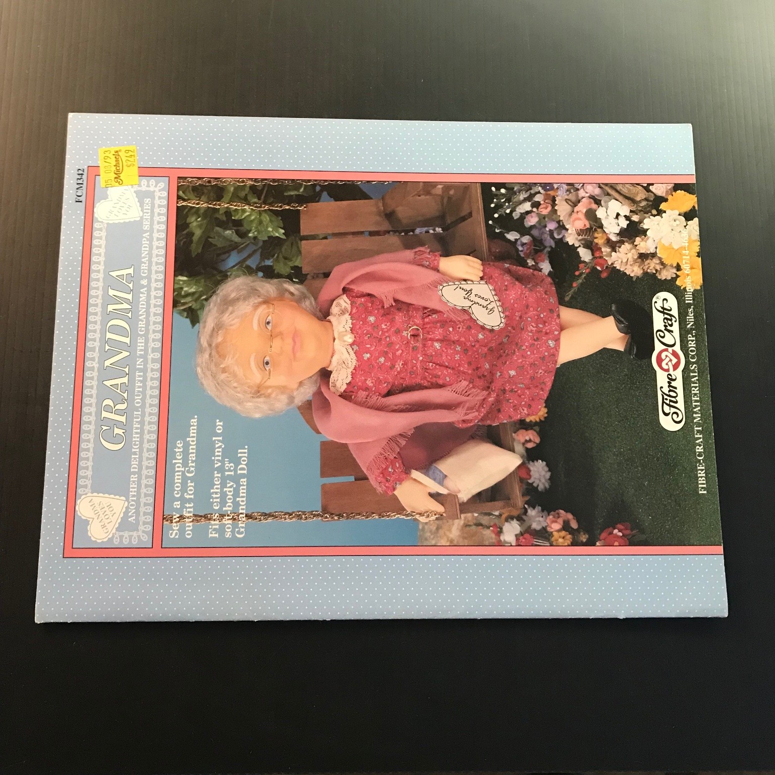 GRANDMA Doll Outfit Pattern FCM342 Fibre-Craft 1993 Vintage Sewing Craft