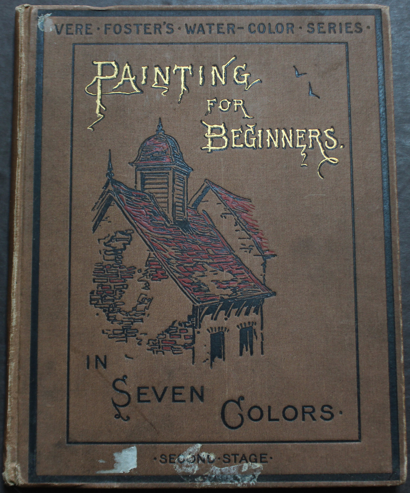 Rare Antique Old Book Beginner Watercolor Series Painting ~1890 Illustrated Work