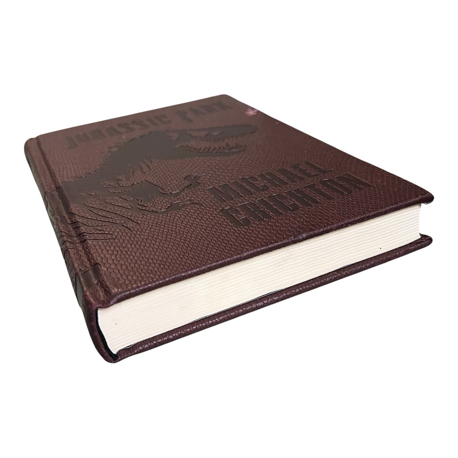Jurassic Park Michael Crichton 2017 Books-A-Million Brown Faux Leather Book