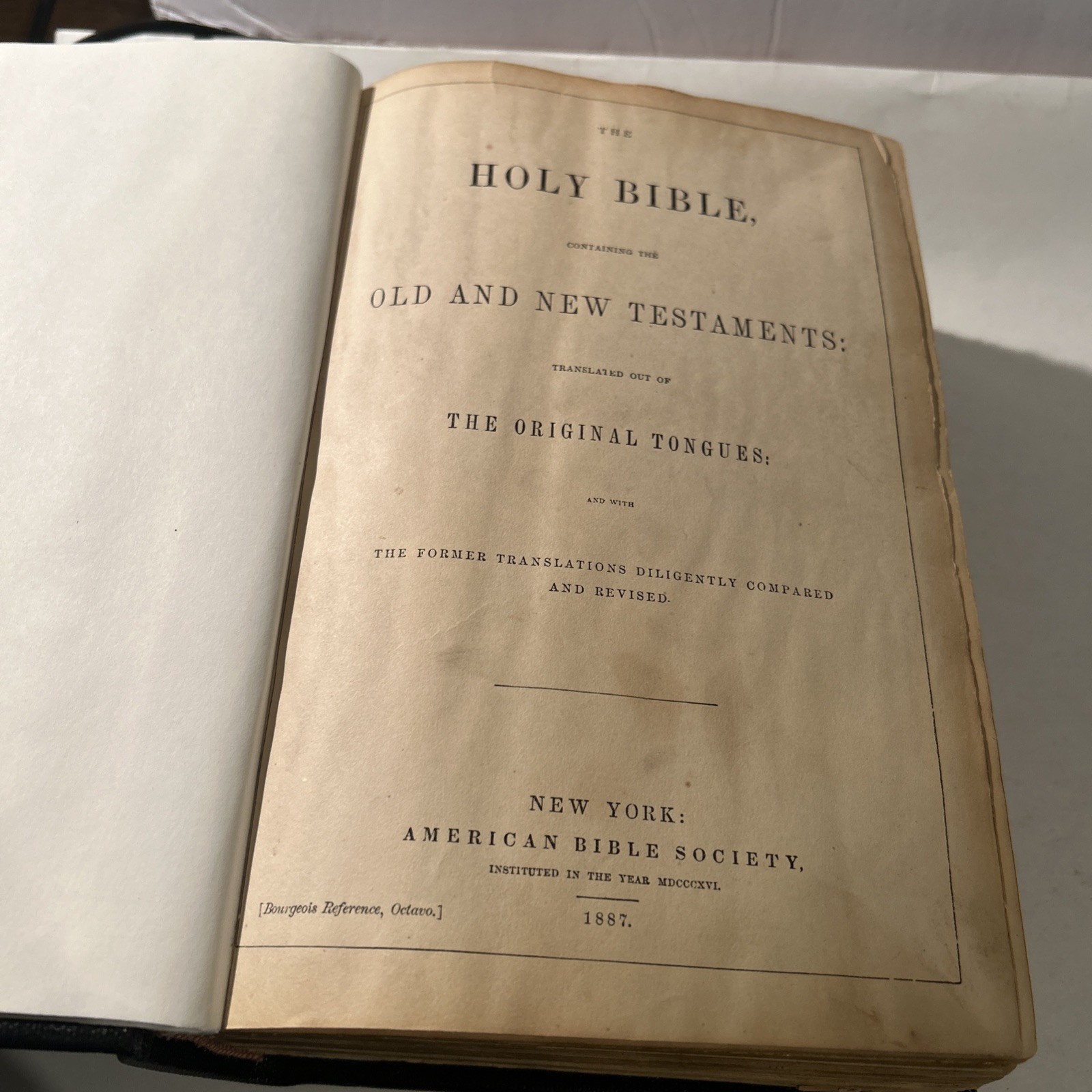 1887 Holy Bible – American Bible Society New York – Rebound