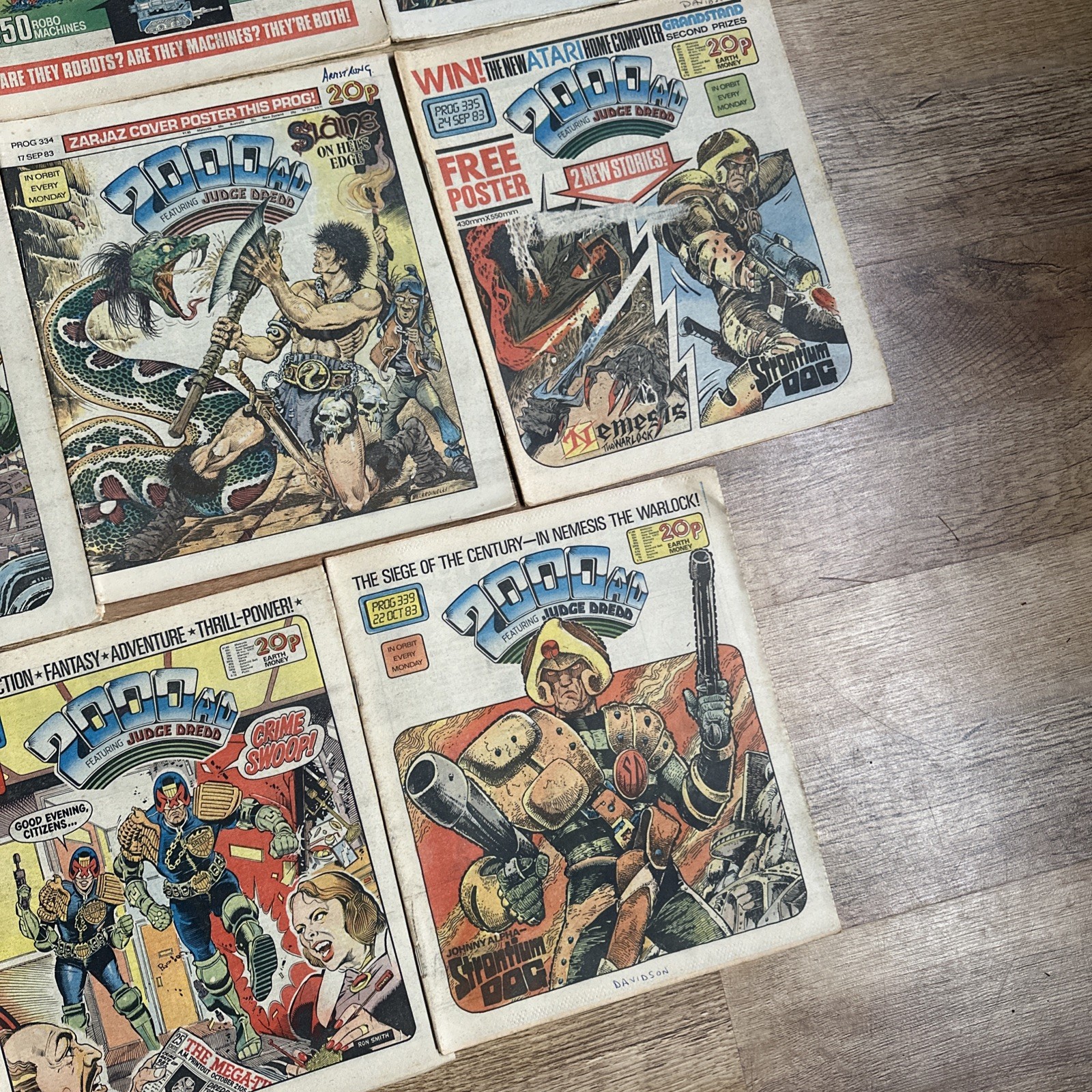 2000AD Progs Judge Dredd issues 321 – 339 job lot
