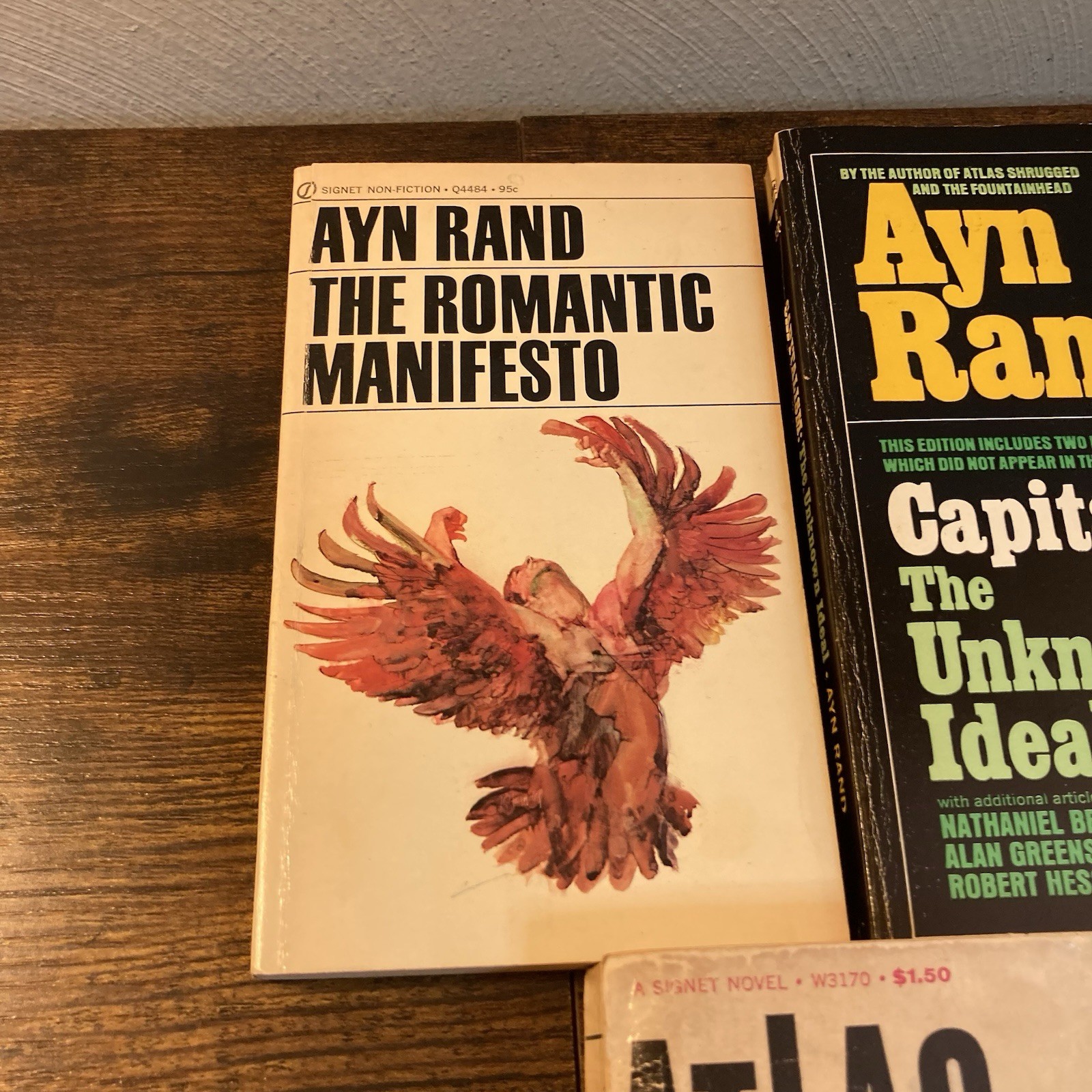 Ayn Rand Lot Paperback Books 60s 70s Romantic Manifesto Objectivist Unknown Idea