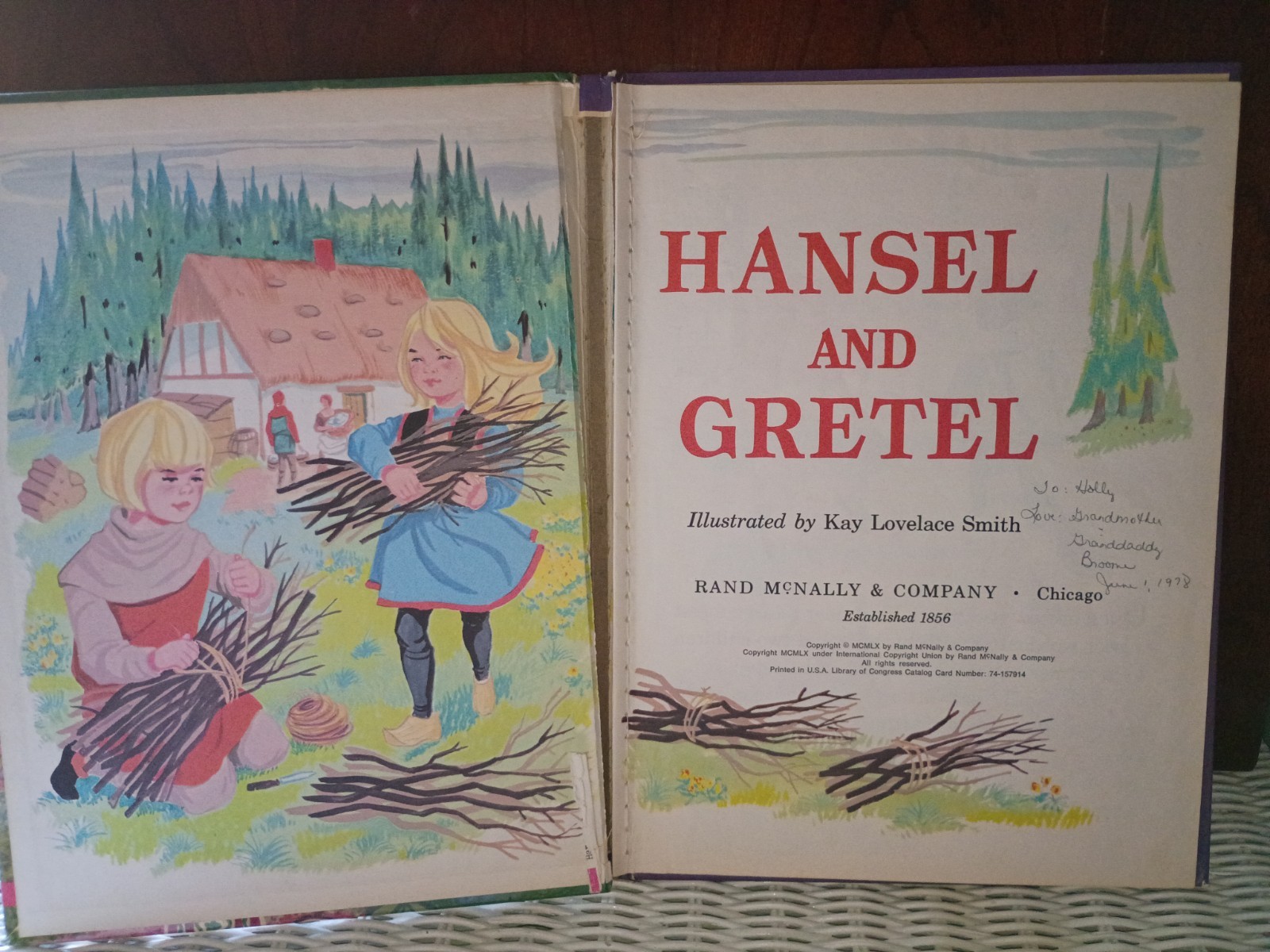 Hansel And Gretel – A Rand McNally Giant Book 1960 – Oversized 12.25” x 9.25”