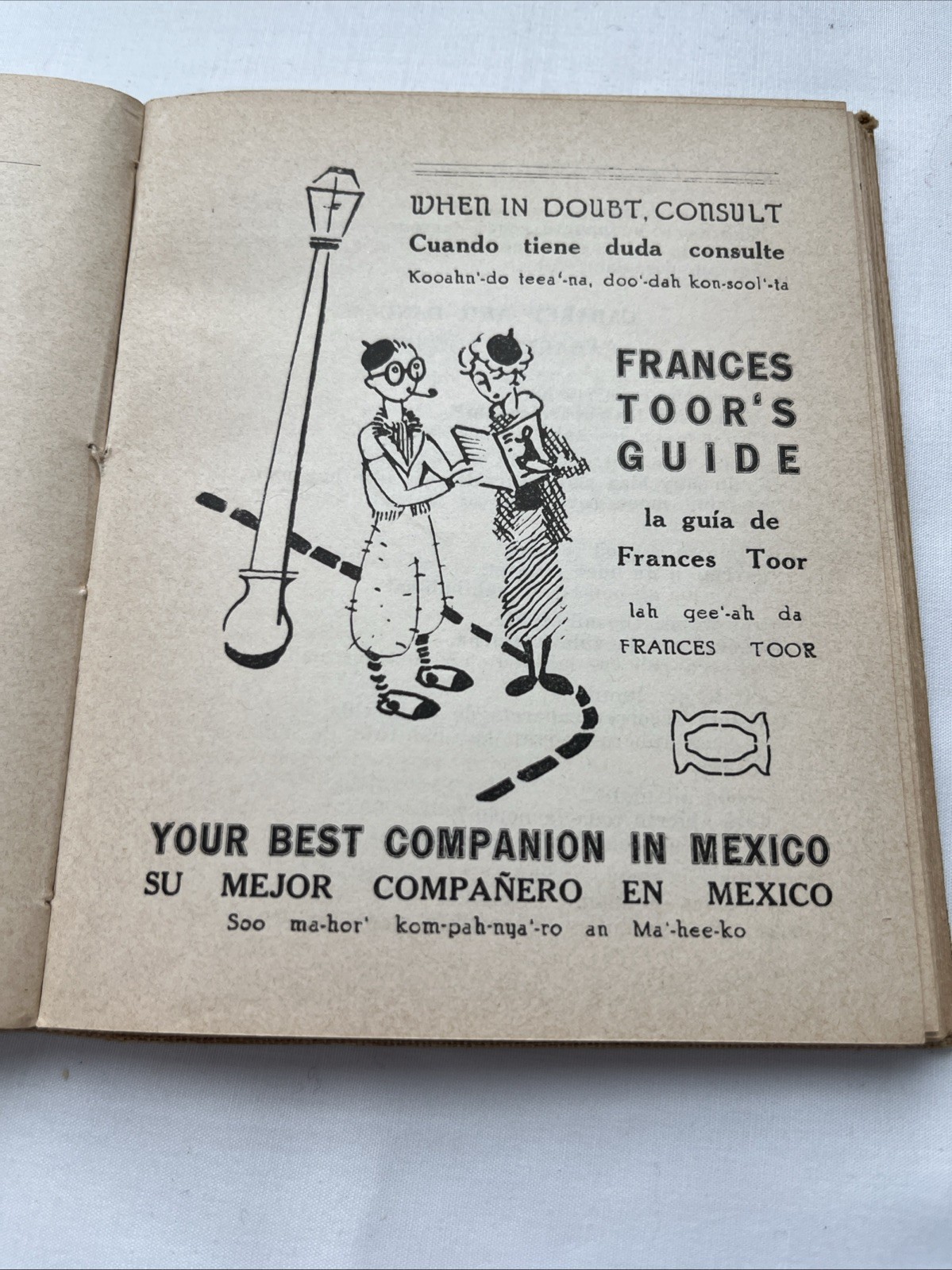 1935 Spanish For Your Mexican Visit Cloth Cover Book By Frances Toor 222 Pages