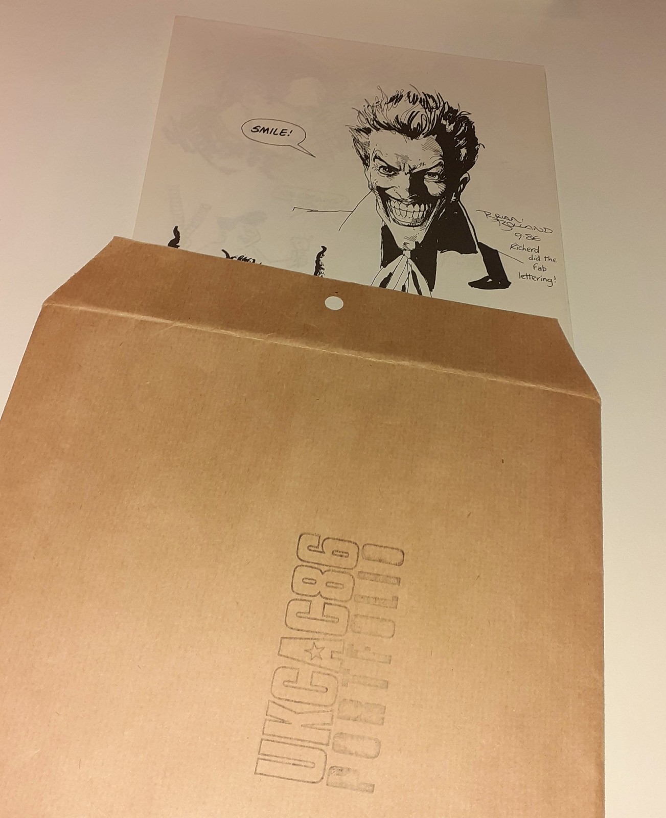 UKCAC 1986 PORTFOLIO Alan Moore Frank Miller Brian Bolland Batman Joker Watchmen