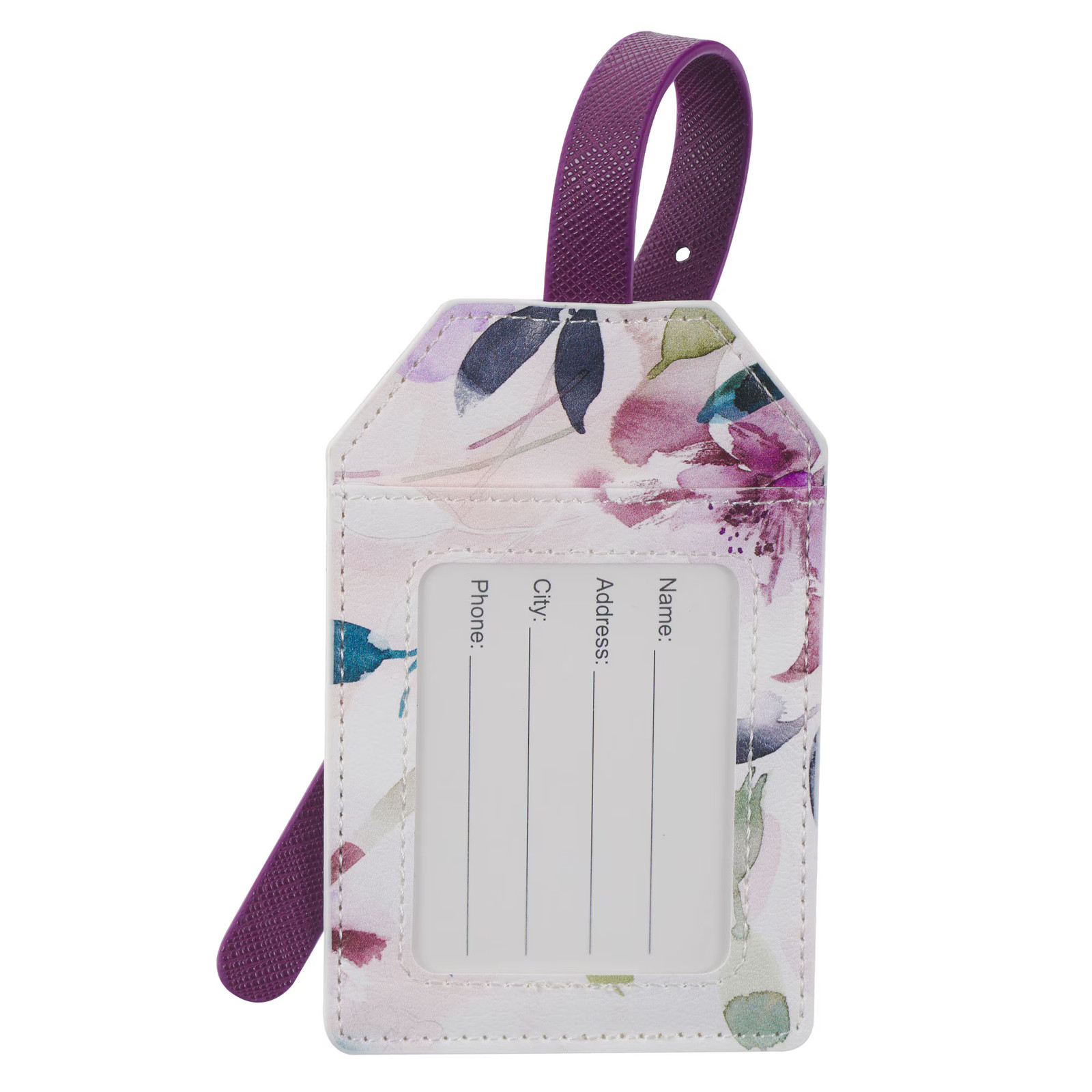 Premiun Vegan Leather Inspirational Scripture Luggage Tag for Women: Strength &