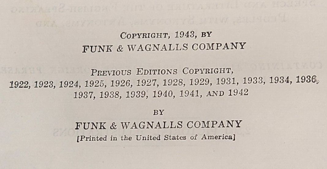 FUNK AND WAGNALLS PRACTICAL STANDARD DICTIONARY OF THE ENGLISH LANGUAGE SET 1945