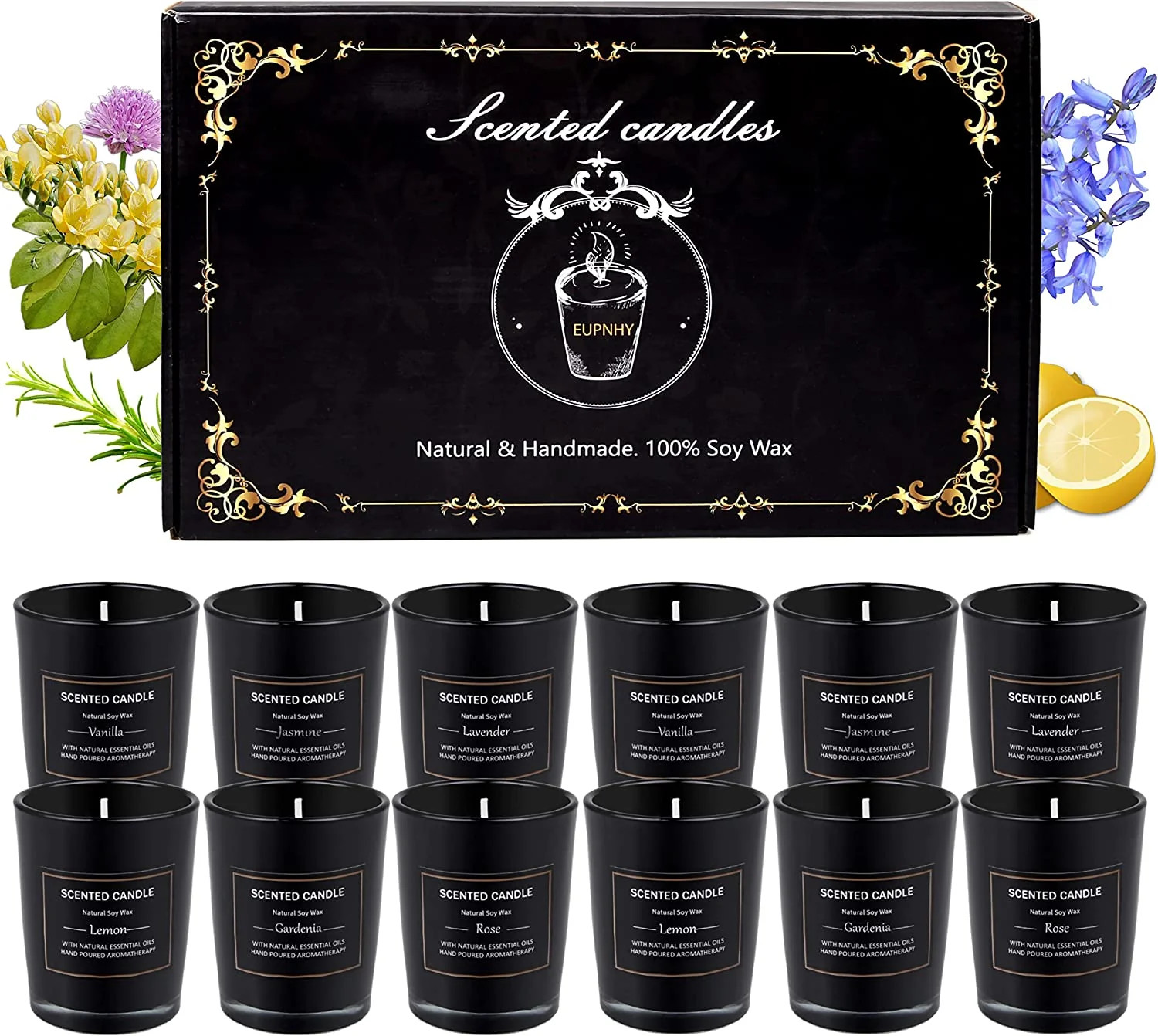 12 Pack Scented Candles Gift Set 2.5oz Aromatherapy Candle Soy