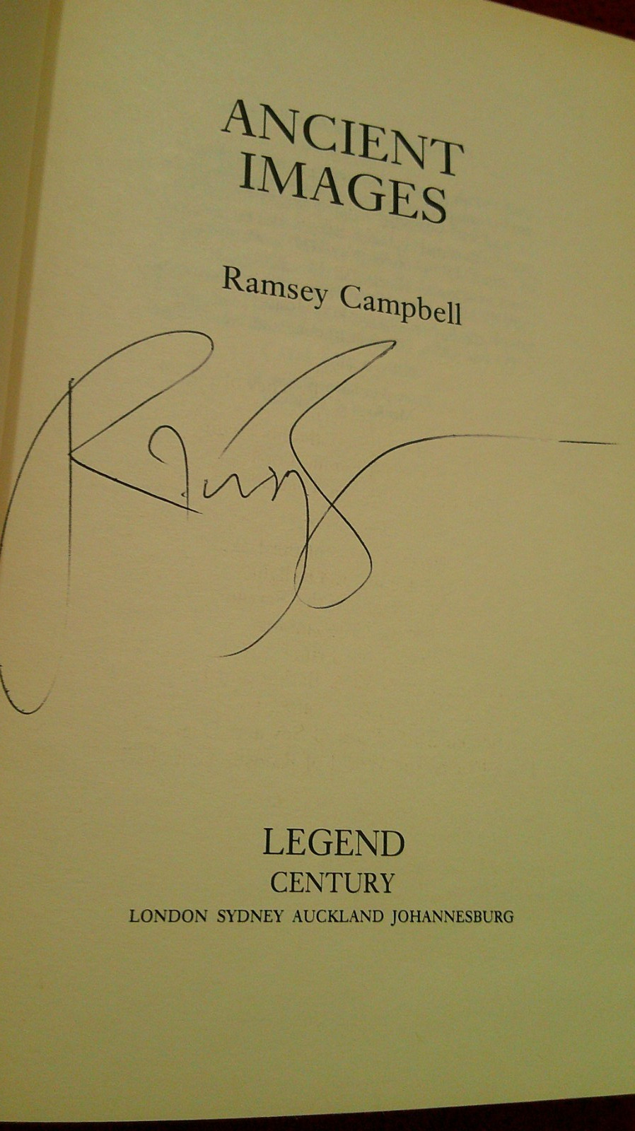 Ancient Images by Ramsey Campbell (1989, HC) first print SIGNED horror novel