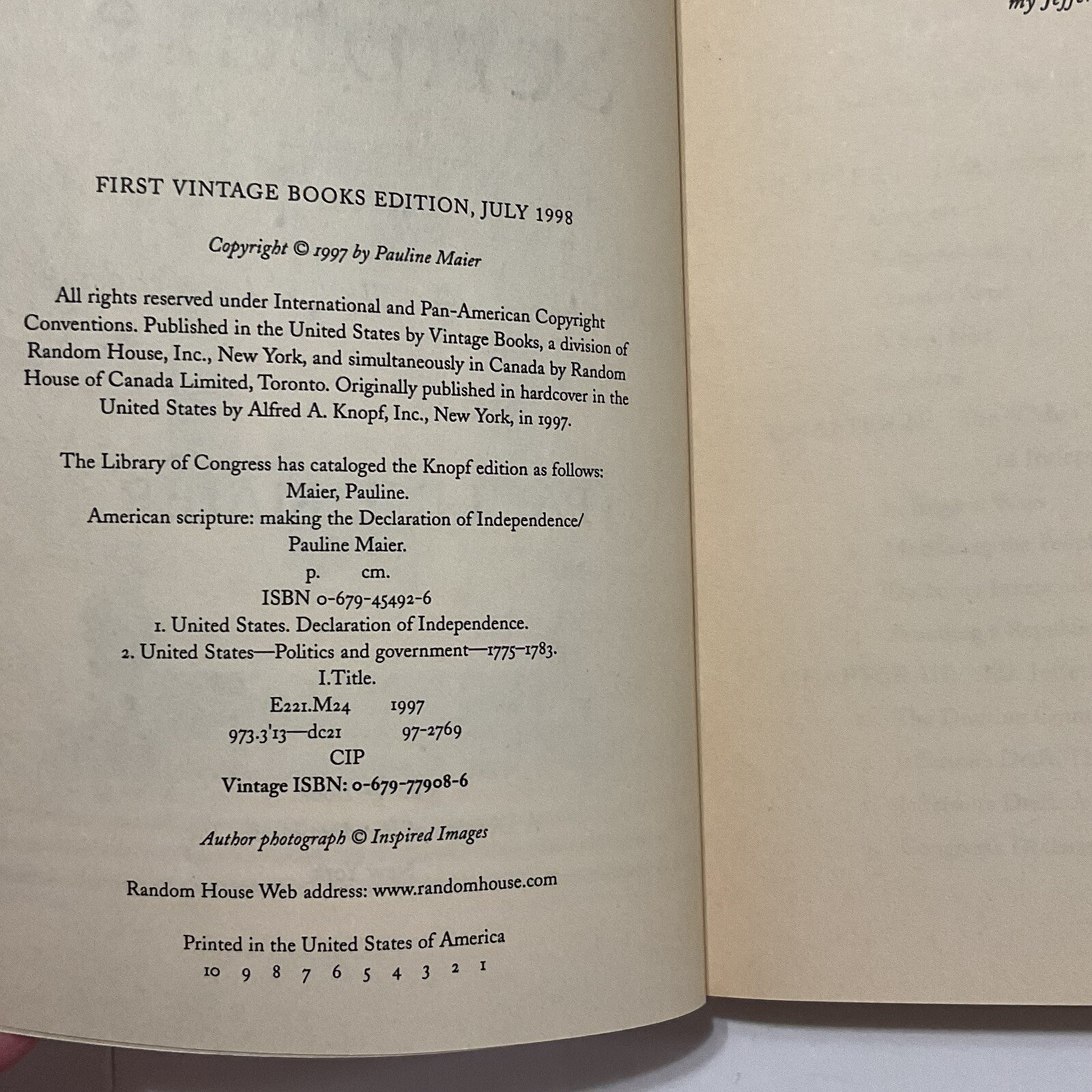 American Scripture By Pauline Maier First Edition 1998 Vintage Book