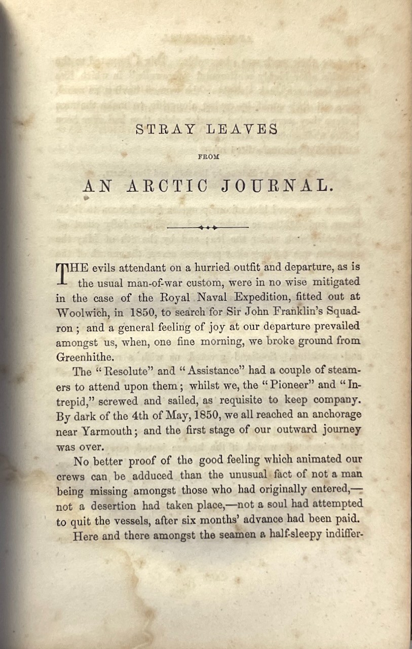 The Polar Regions…Franklin Expedition / Lt. Sherard Osborn / A. S. Barnes 1854