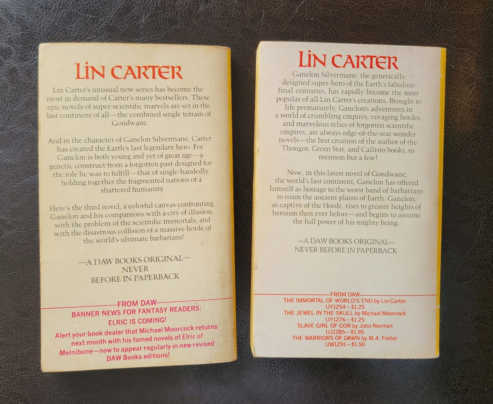 Immortal Of Worlds End, Barbarian of World’s End Lin Carter Gondwane Epic Whelan