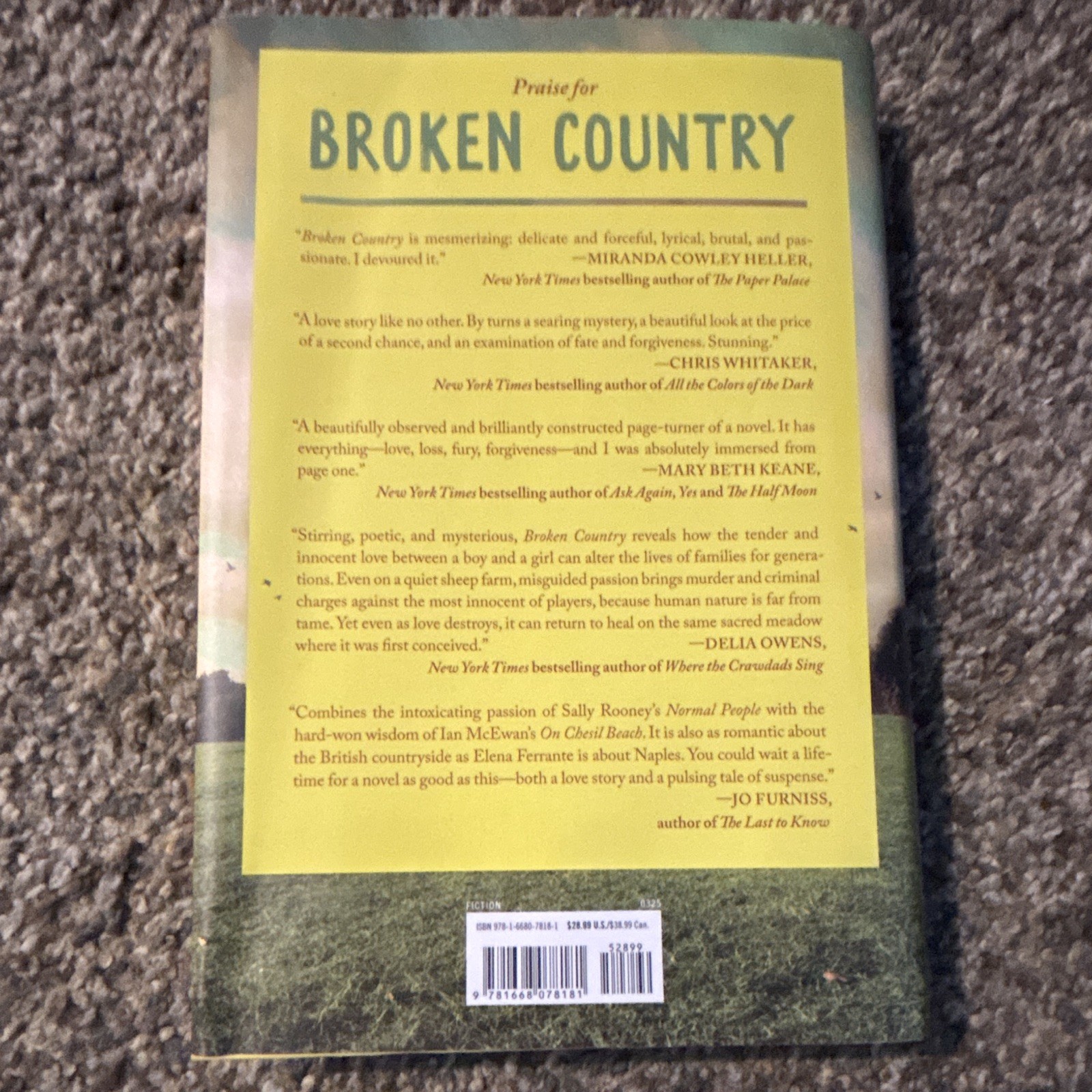 Broken Country by Clare Leslie Hall Hardcover Reese’s Book Club Edition