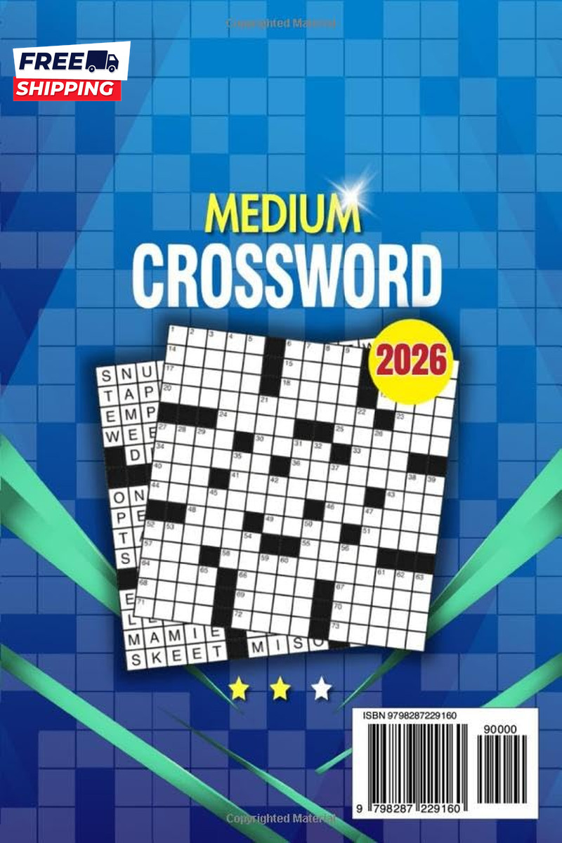 Medium Crossword Puzzle Book for Adults: 90 Puzzles Fun and Focused Challenges