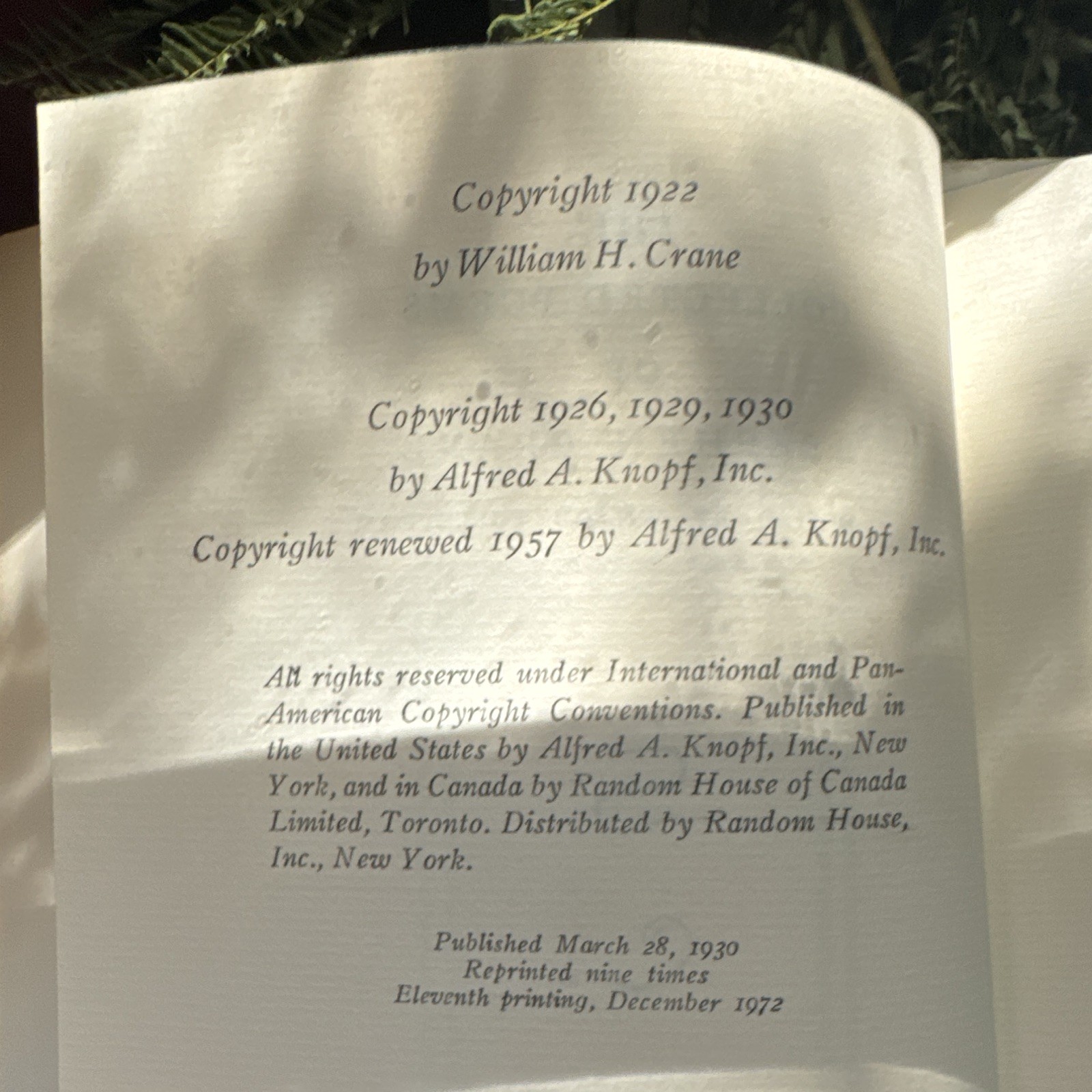 Alfred A. Knopf The Collected Poems of Stephen Crane HC 1930 w/ Dust Jacket