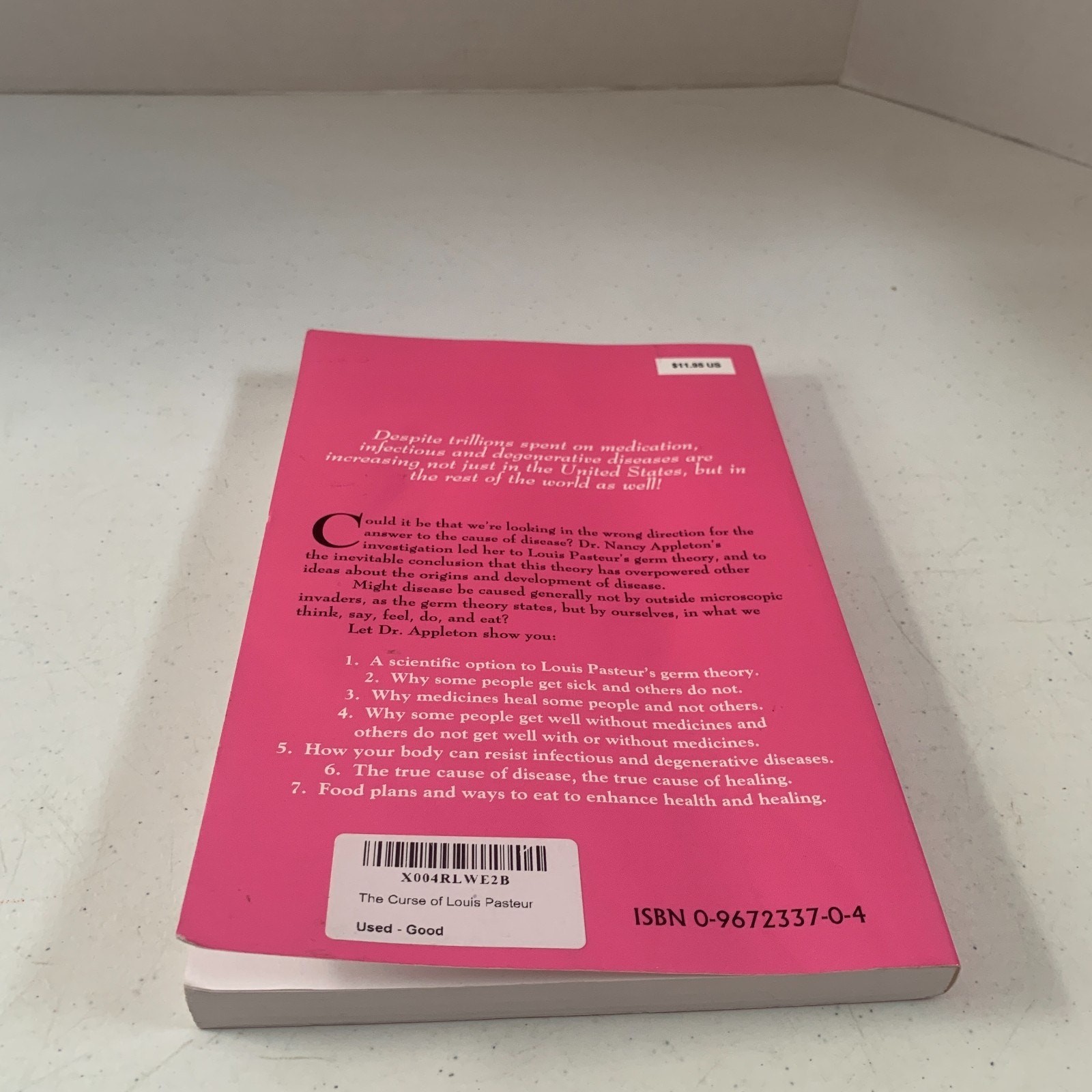 The Curse Of Louis Pasteur By Nancy Appleton, PhD 1999 Choice Publishing